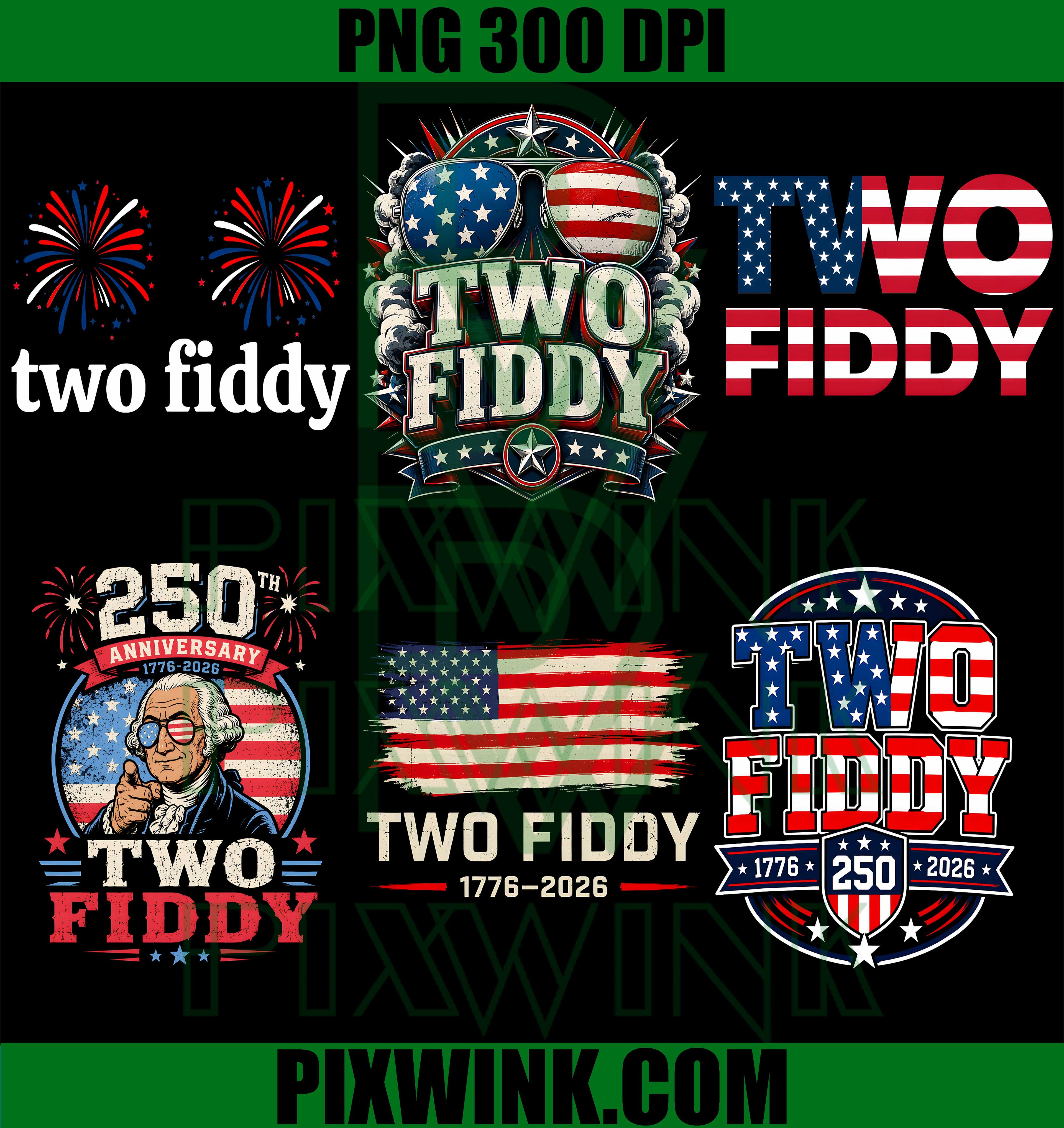 Two Fiddy Bundle PNG, America 250th PNG, Patriotic USA Flag PNG