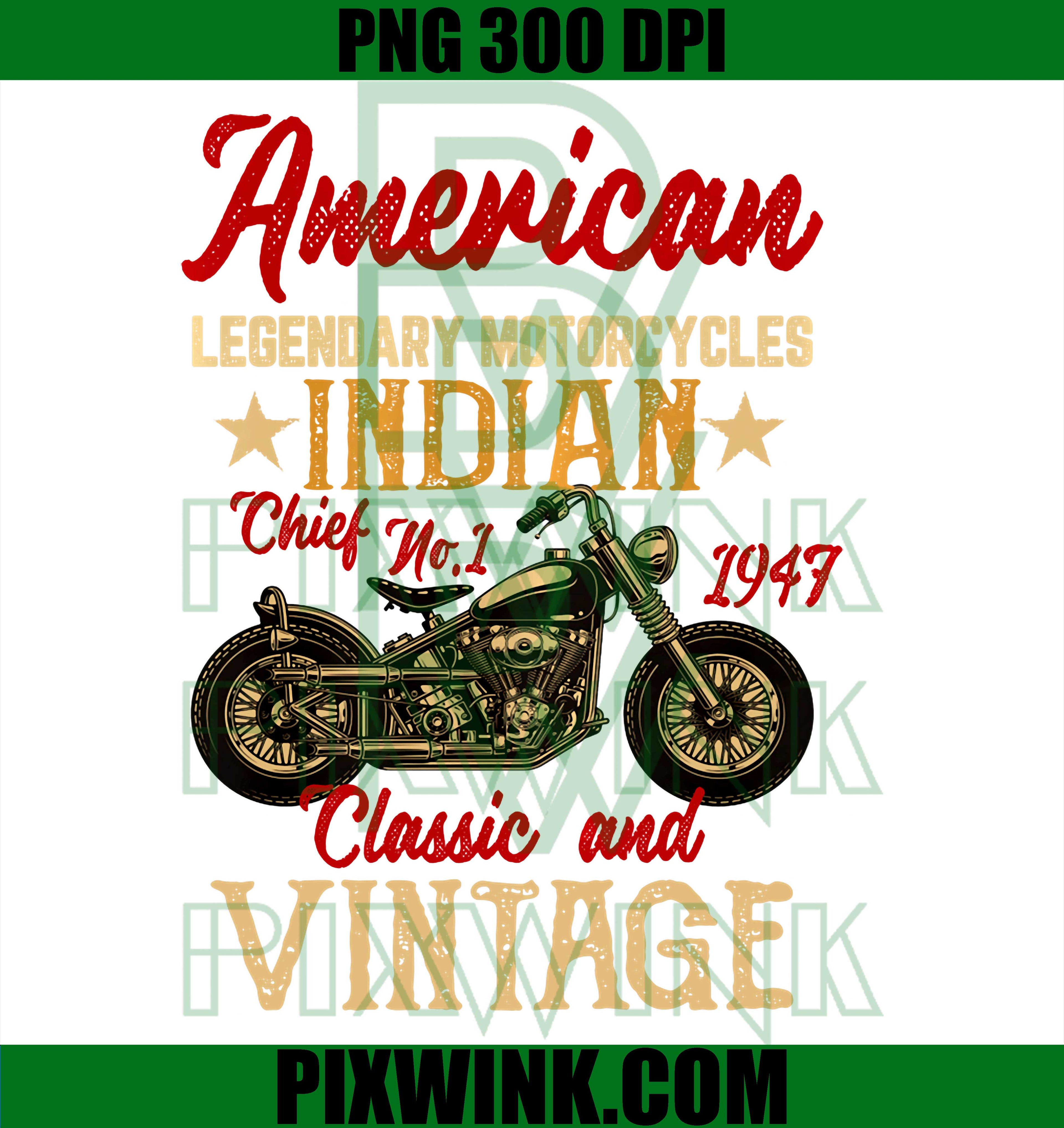Retro Vintage American Motorcycle Indian PNG, Old Biker Men PNG