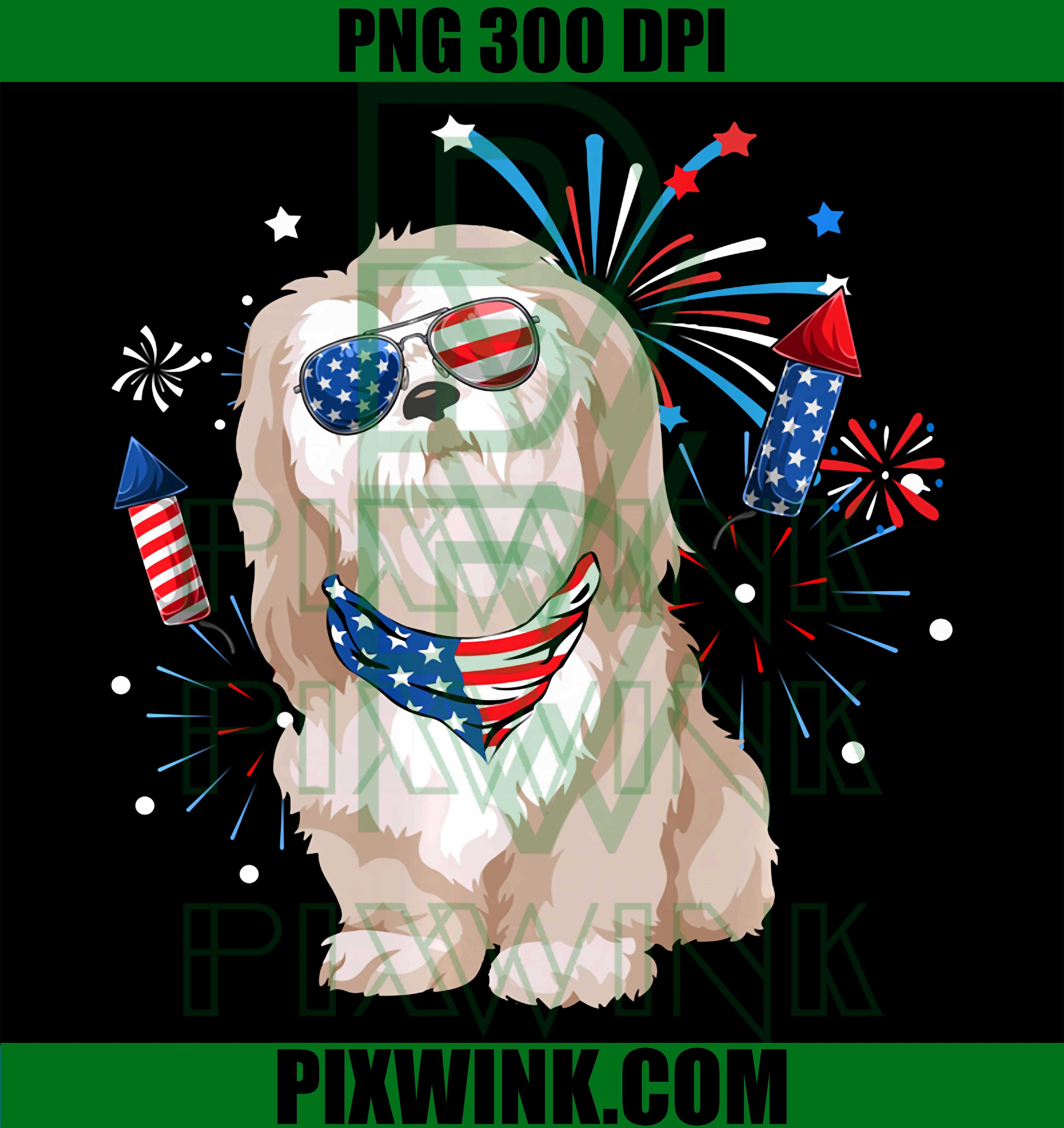 Shih Tzu Dog American USA Flag PNG, 4Th Of July Men Women Lover PNG
