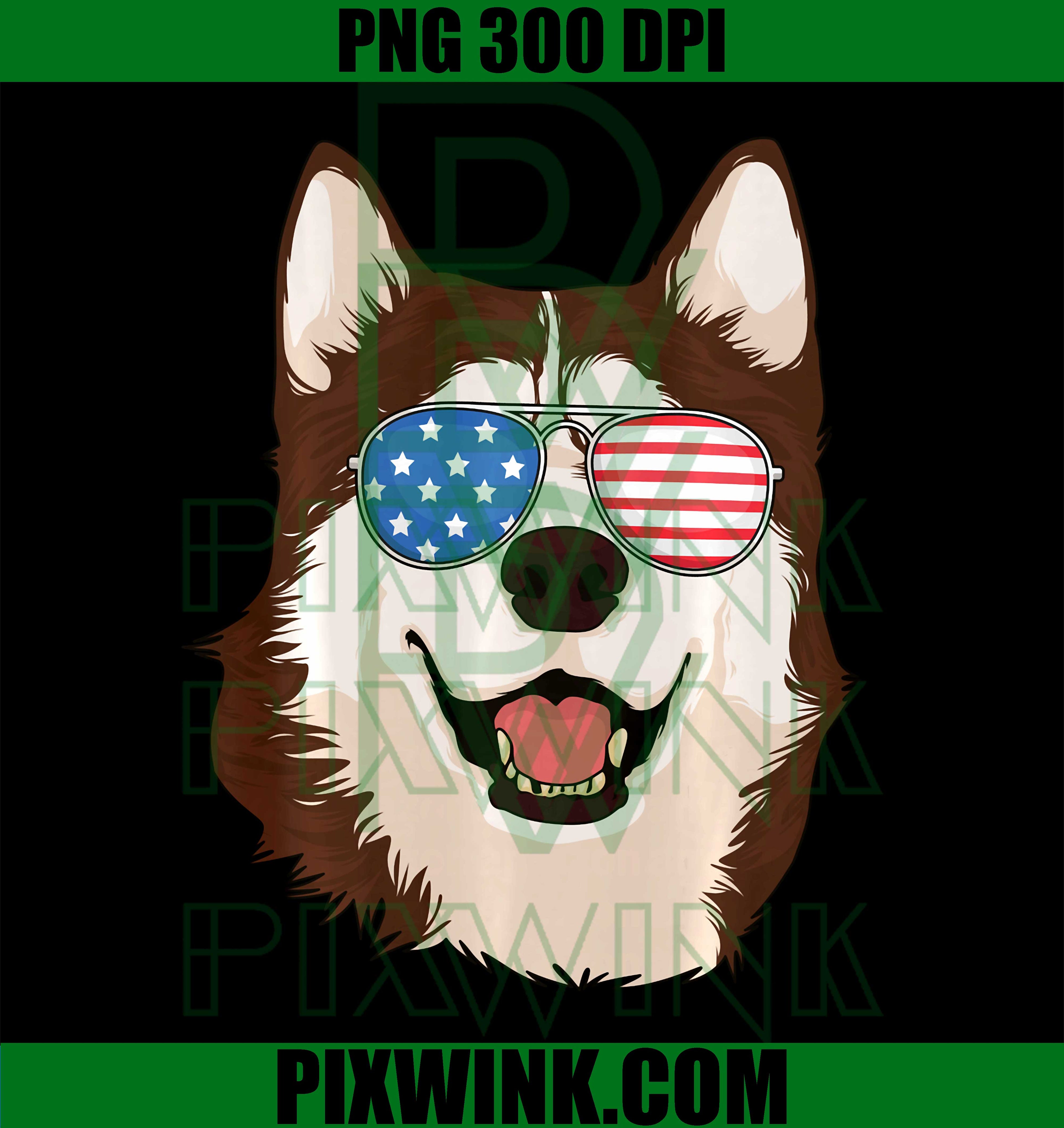 Siberian Husky 4th Of July PNG, American Flag Husky Lover PNG