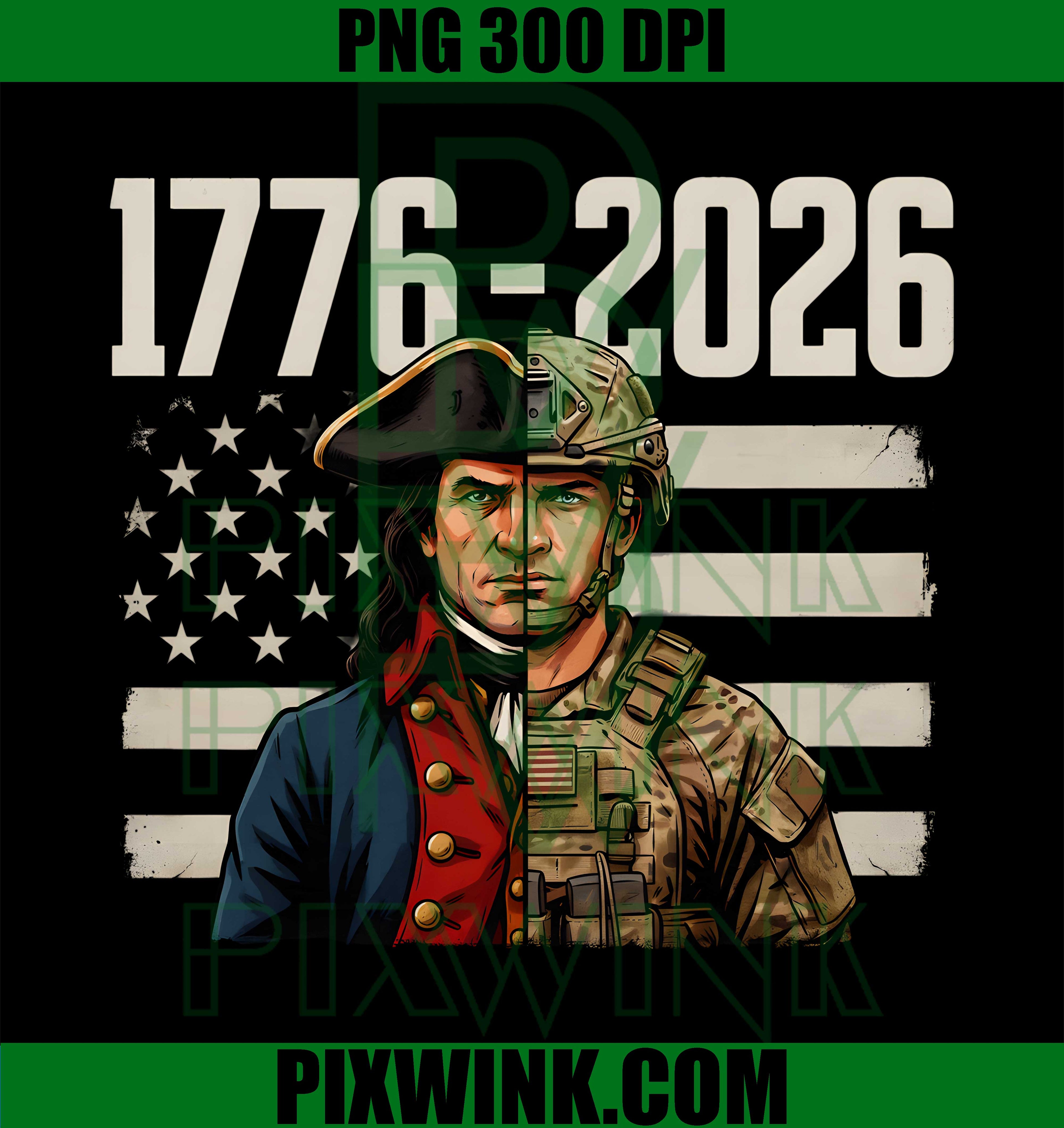 American Military Patriot PNG, USA Heritage Flag 1776 2026 PNG Art