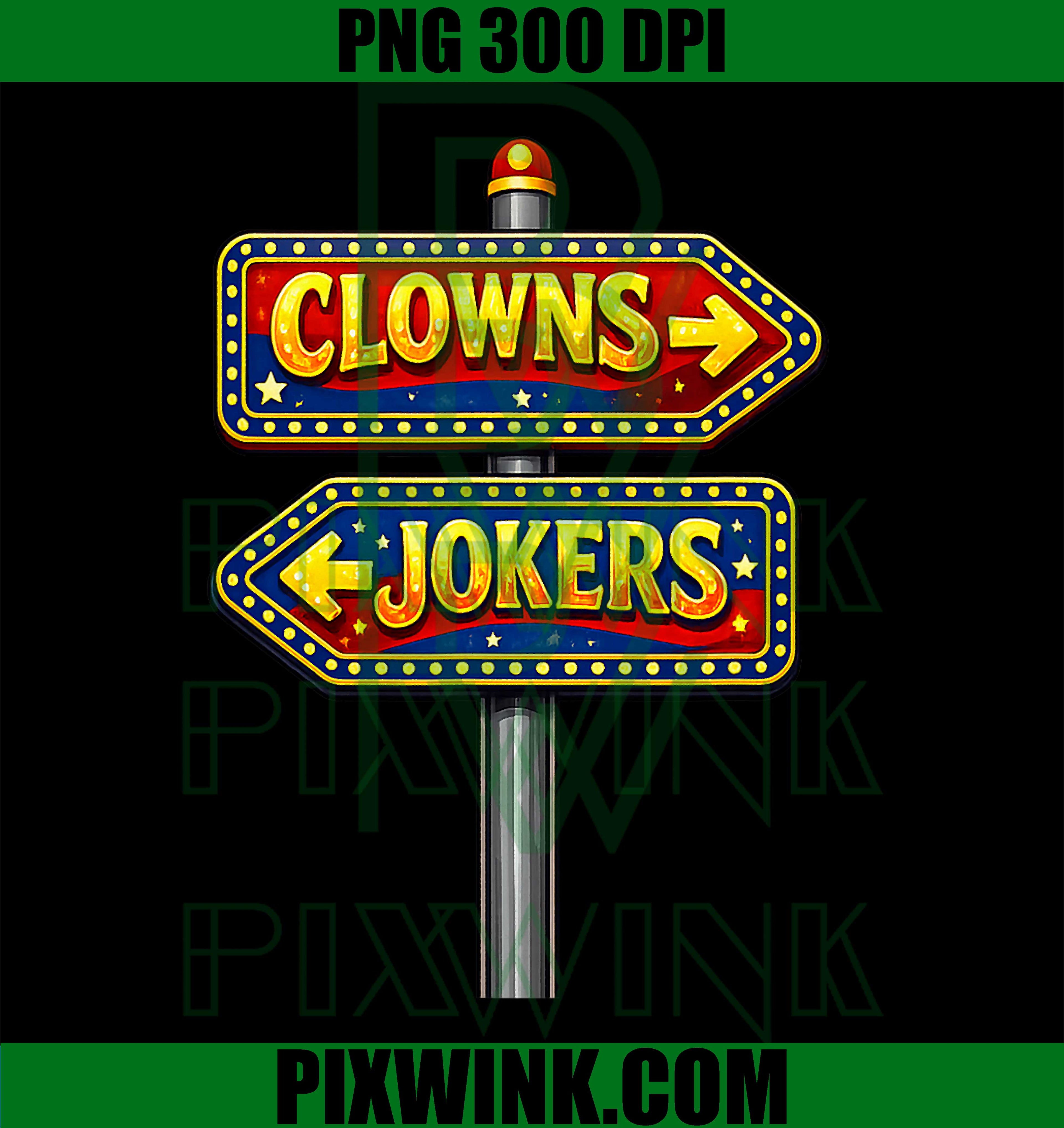 Clowns and Jokers Retro PNG, Funny Sarcastic Direction Design PNG