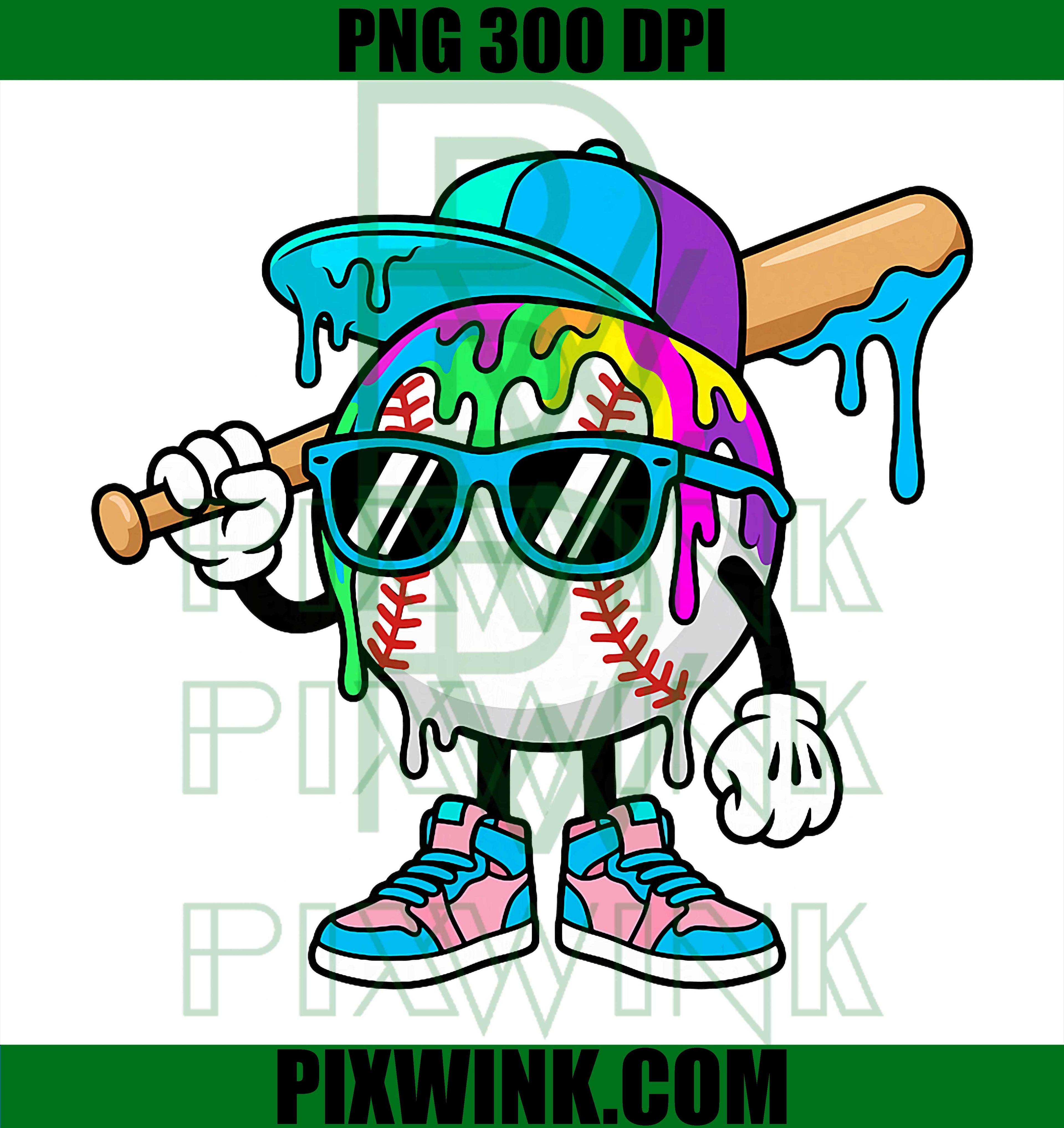 Baseball Life Style Drip PNG, Sports Streetwear Retro Design