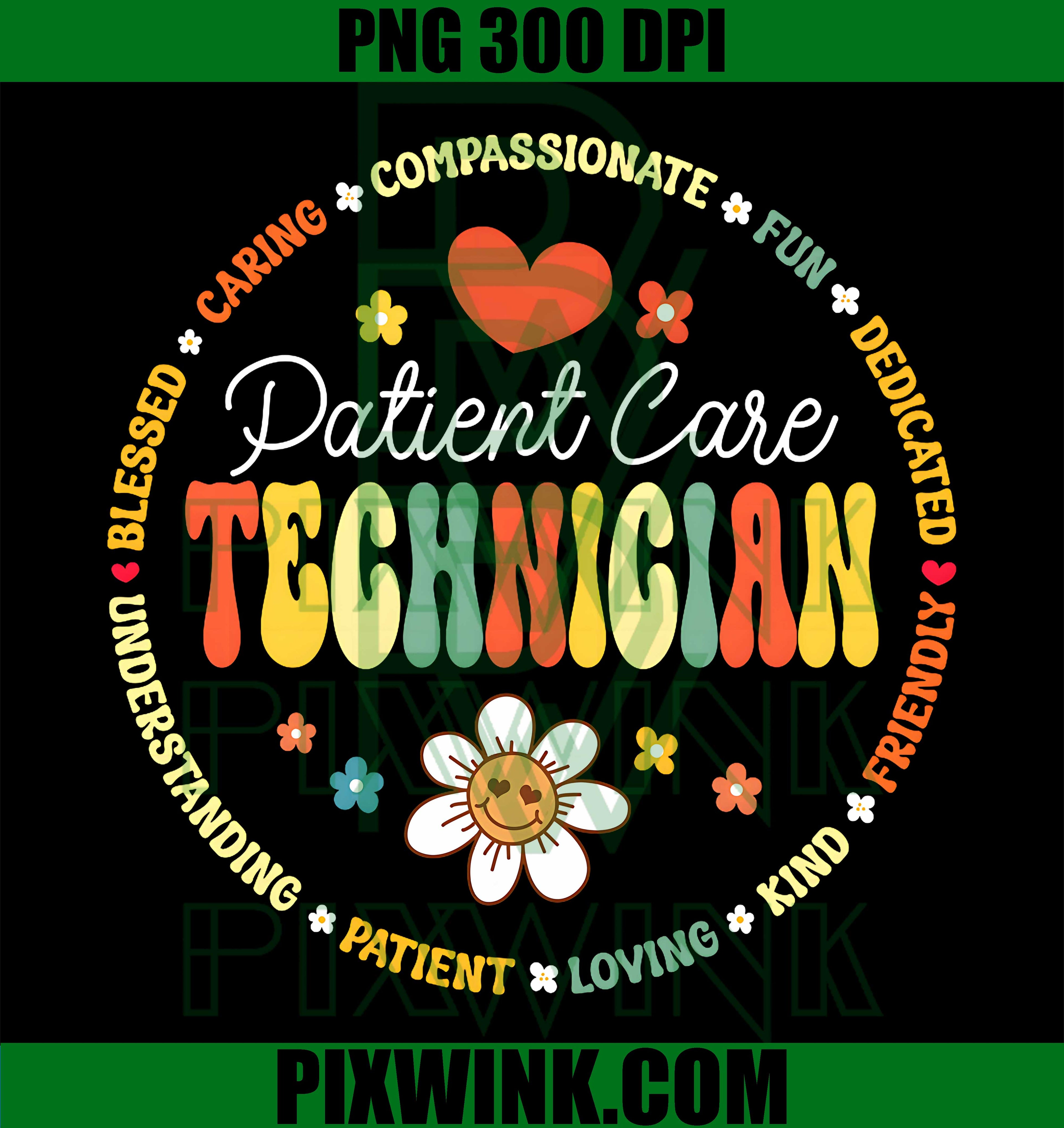Patient Care Technician Heart Stethoscope PNG, PCT Job Graphic PNG