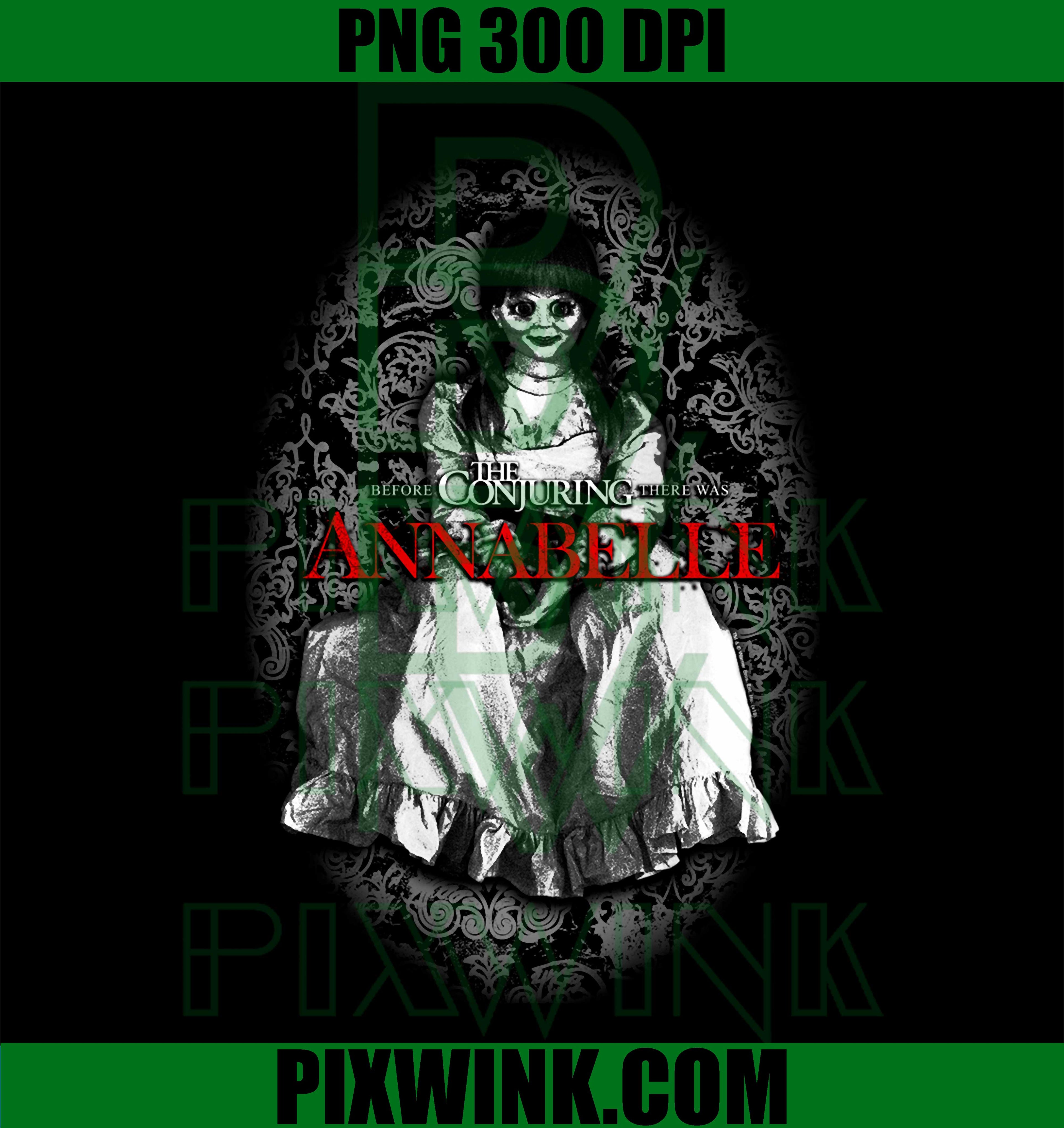 Annabelle Portrait PNG, Horror Doll Face PNG