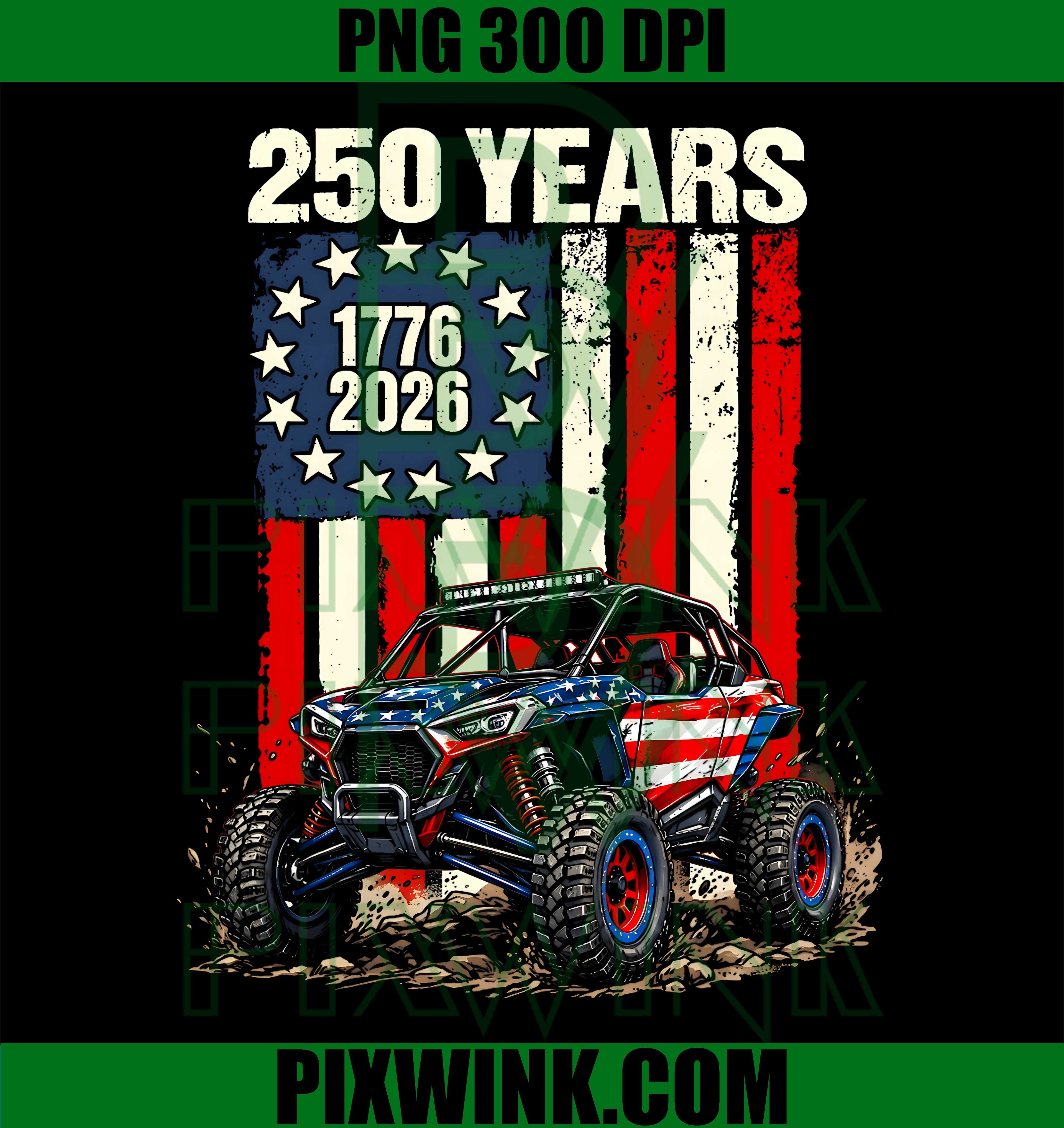 SXS UTV Offroad PNG, America 250th PNG, Patriotic US Flag PNG