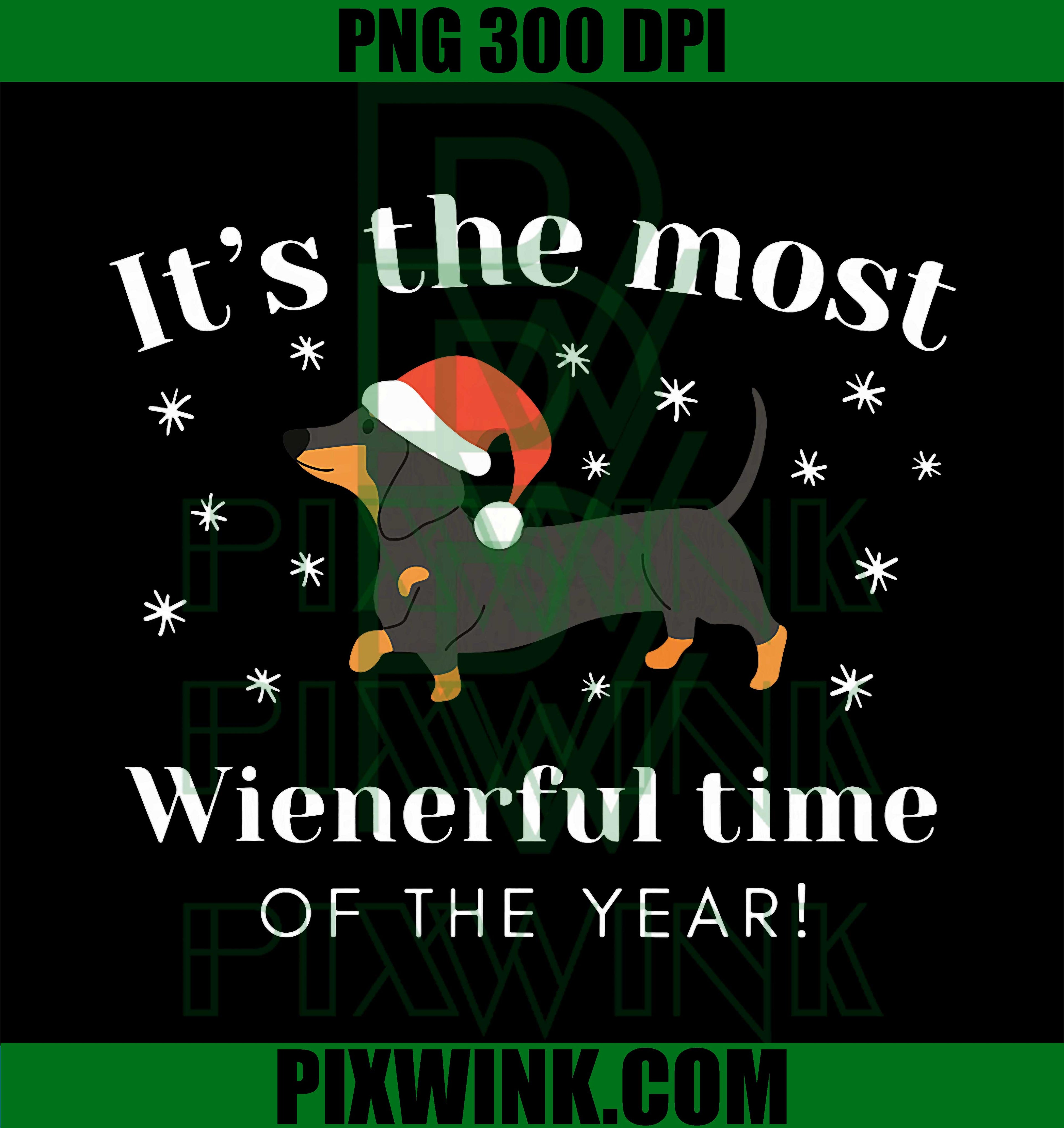 It's The Most Wonderful Time Of The Year, Dachshund Christmas PNG