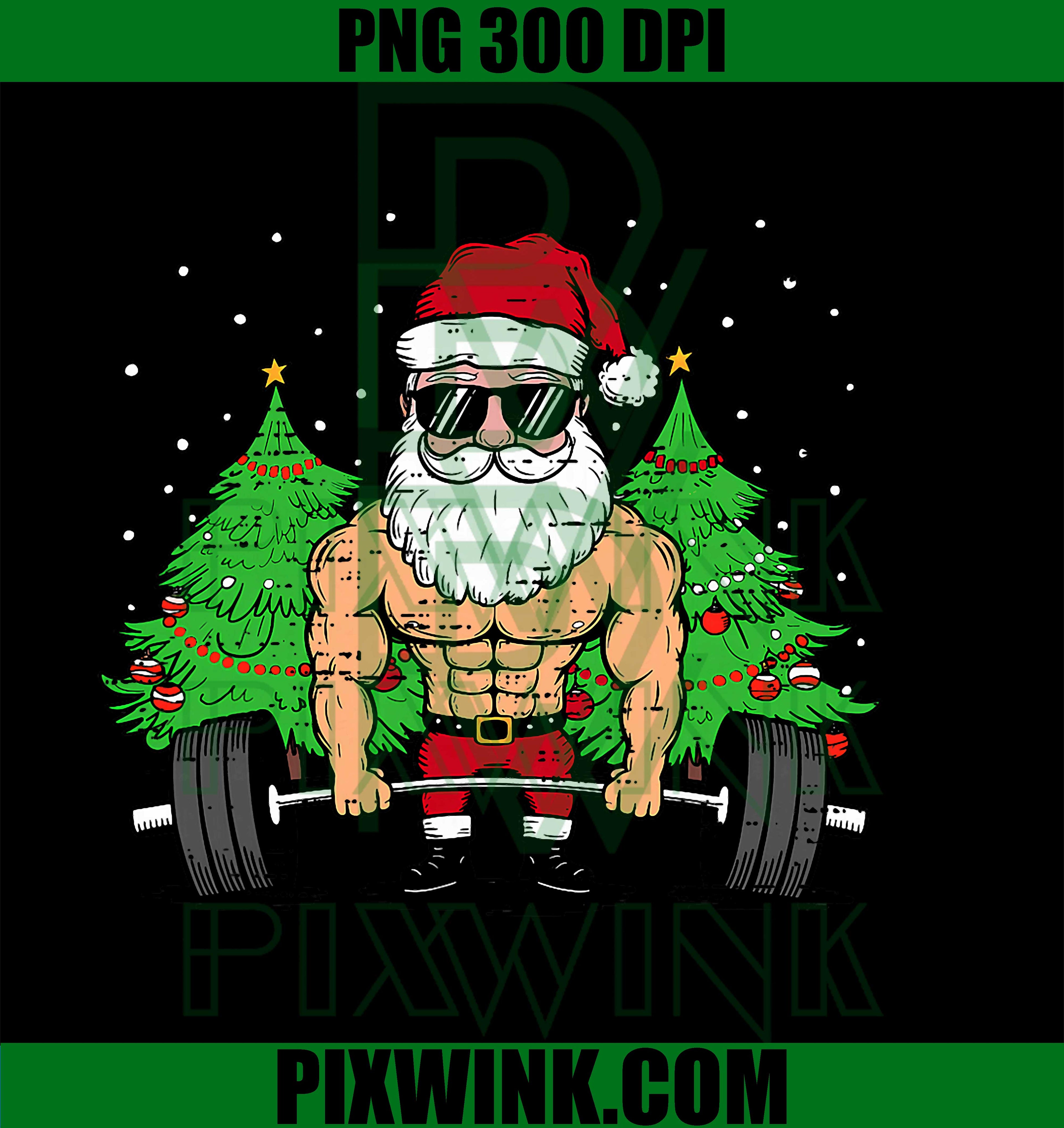 Funny Christmas Santa Deadlift Xmas Weightlift Gym PNG