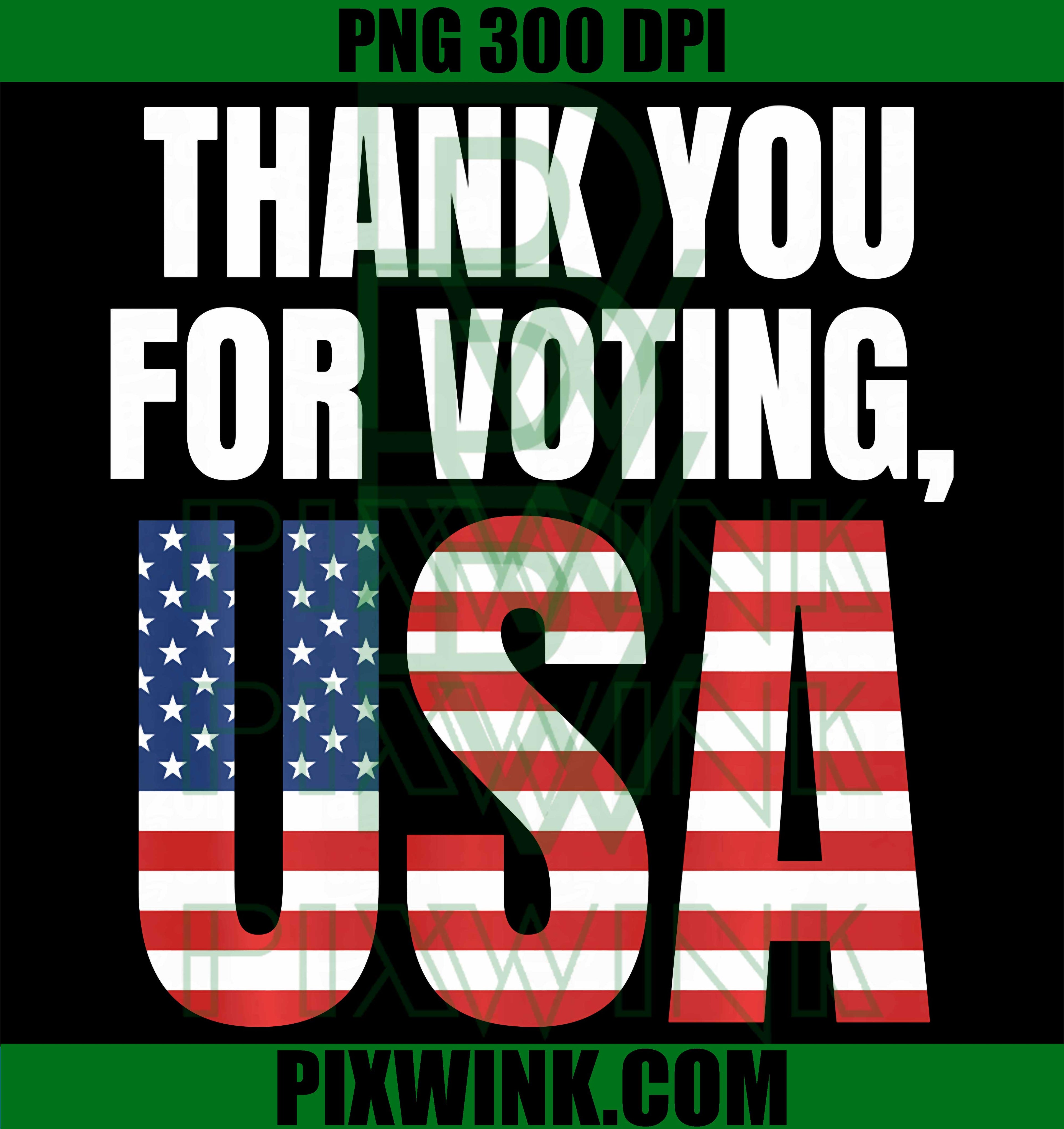 Thank You For Voting USA Patriotic PNG, American Flag PNG
