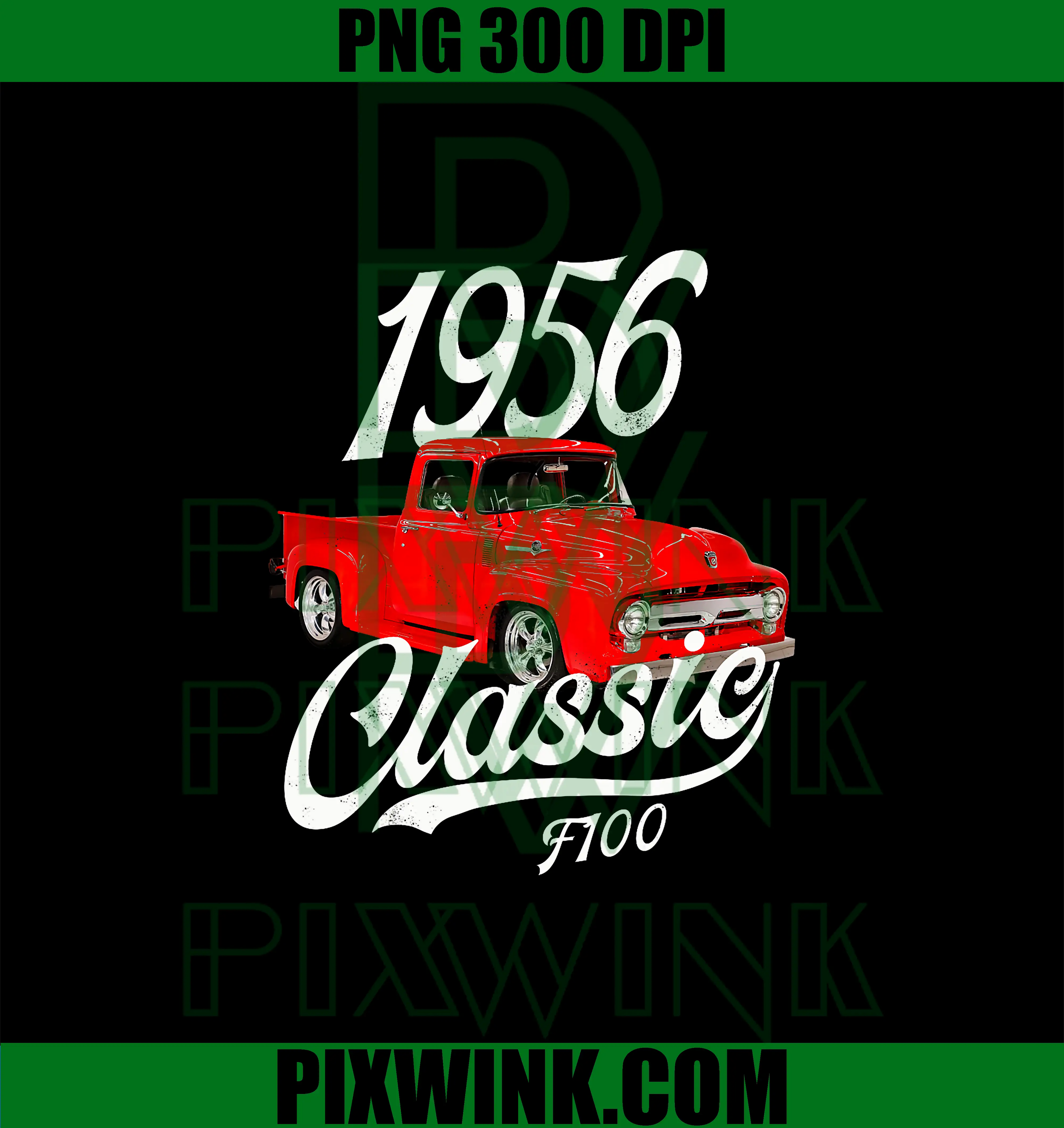 Classic 1956 F100 Truck PNG, Vintage Red Pickup Lover PNG