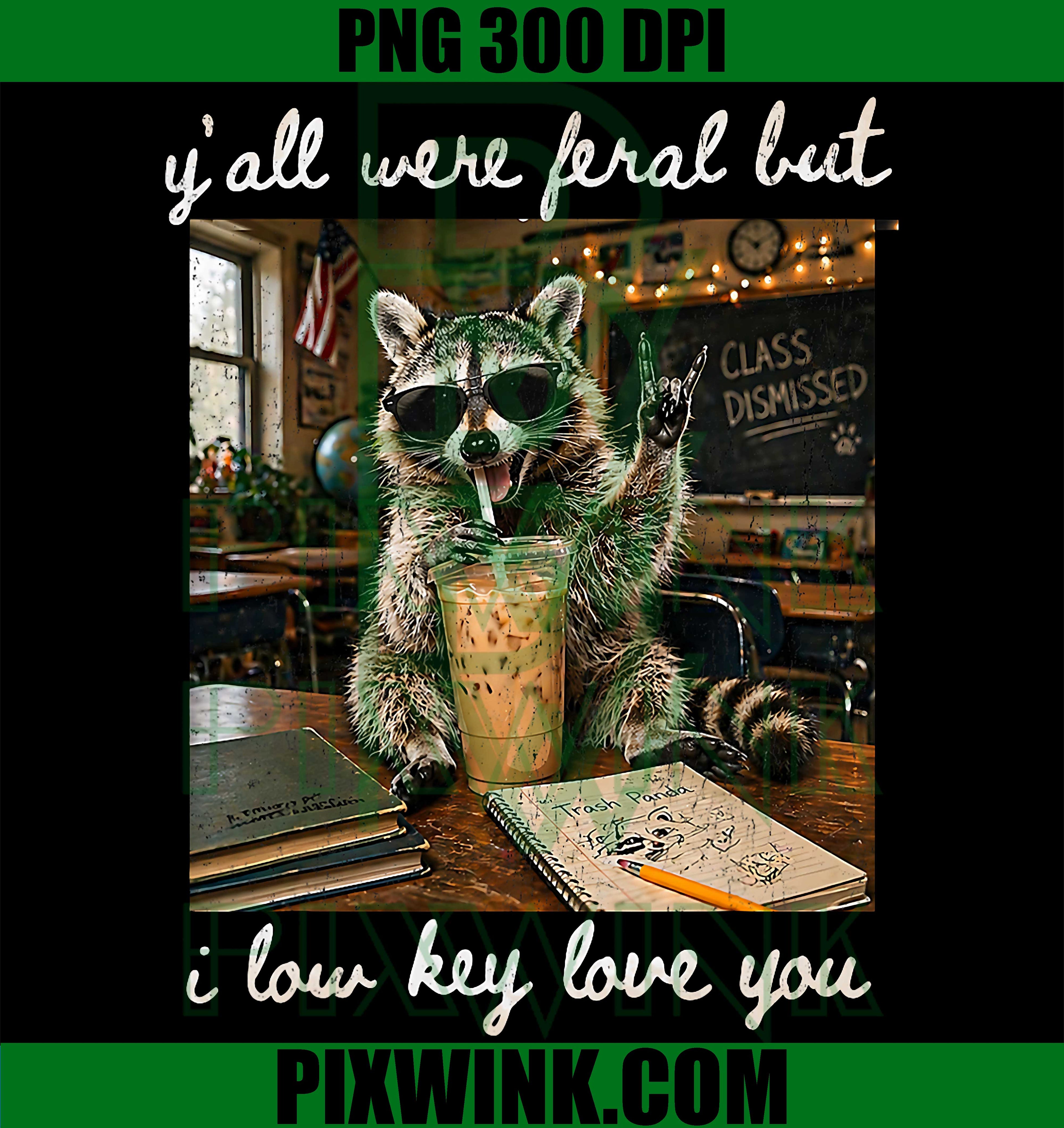 Yall Were Feral Funny Teacher PNG, Low Key Love You PNG