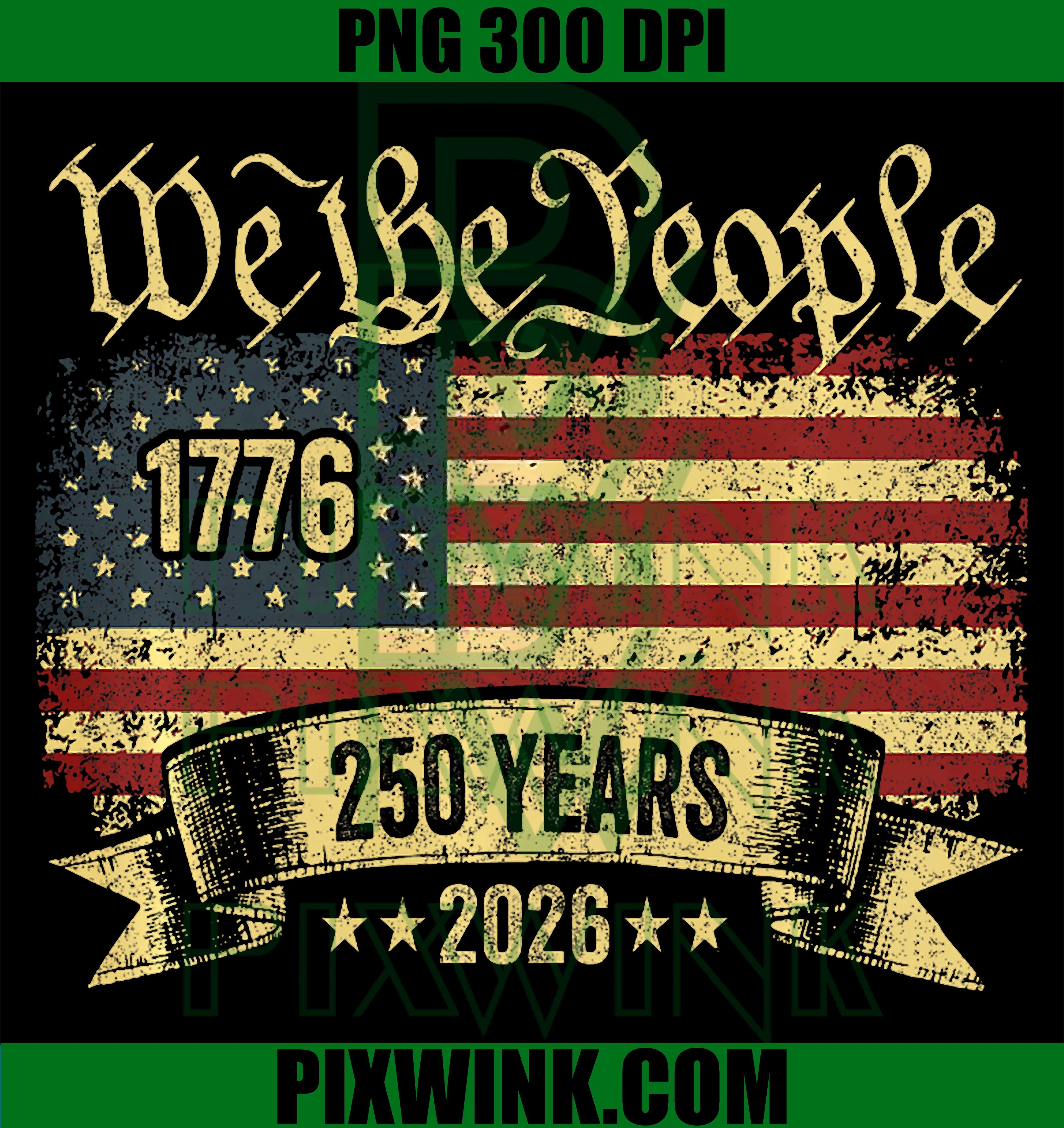 USA 250 Years PNG, America Birthday PNG Patriotic Flag Design