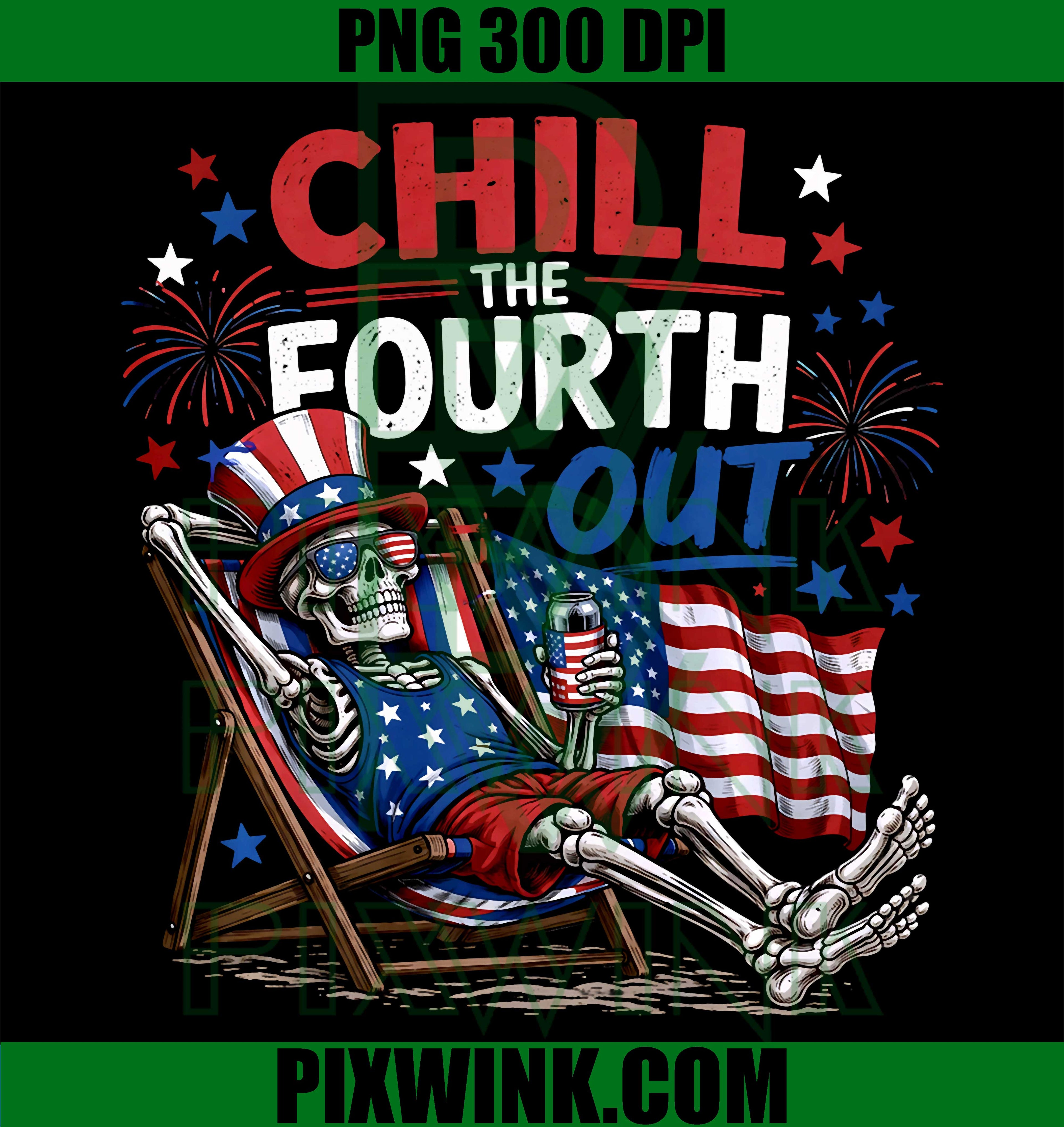 Chill The Fourth Out PNG, Funny 4th Of July Performance Graphic PNG