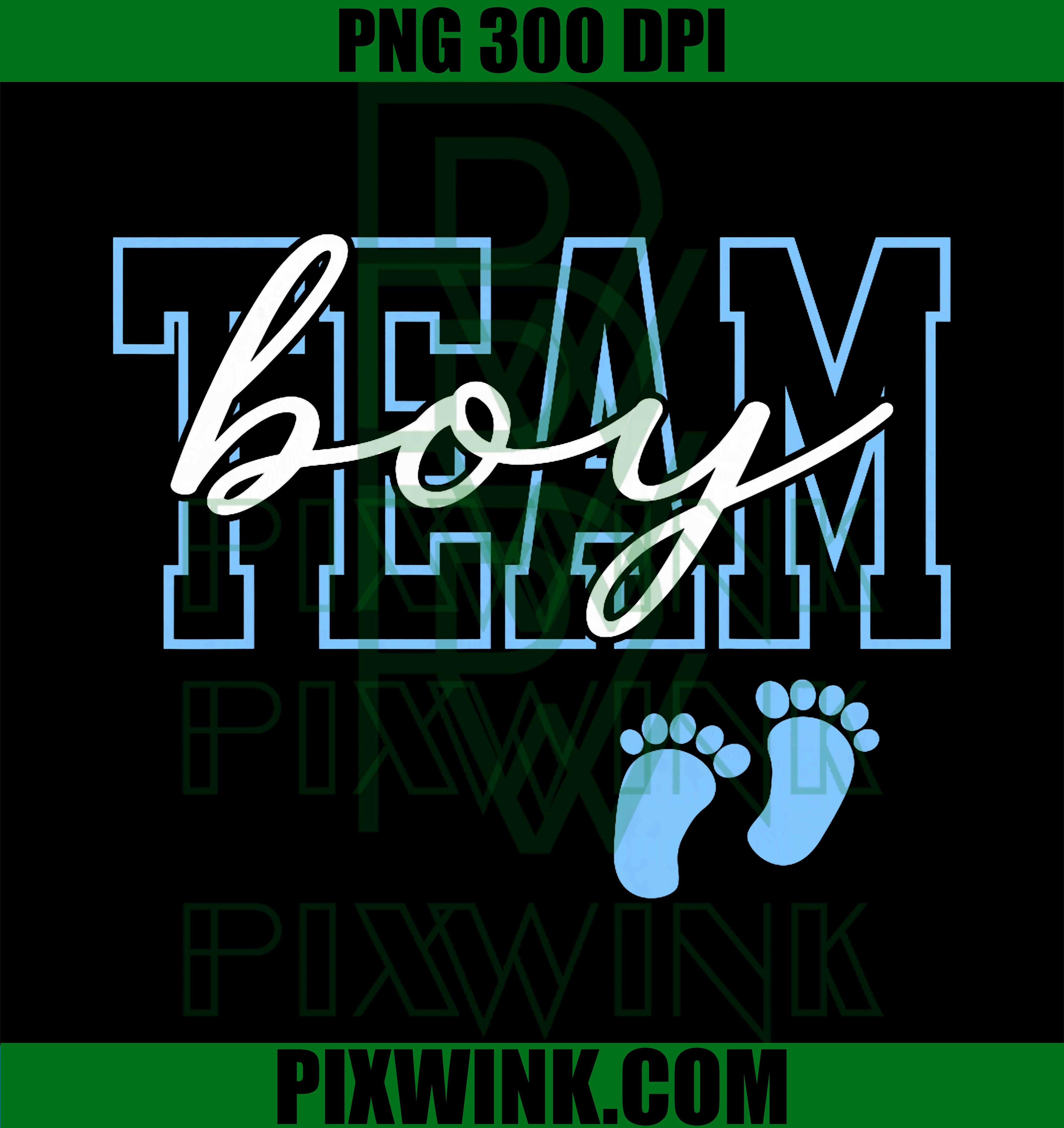 Team Boy Gender Reveal Party Baby Announcement Family PNG