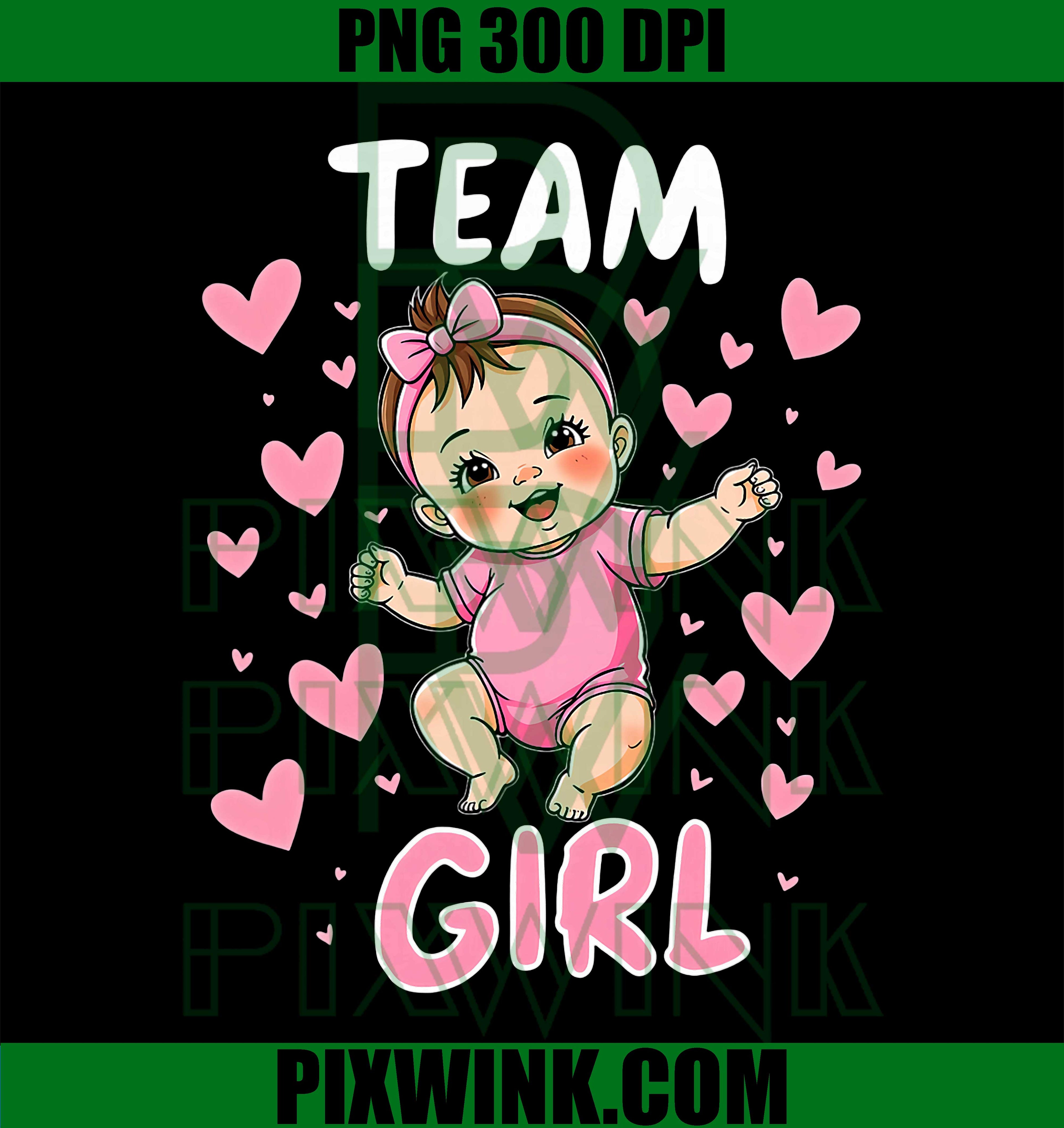 Team Girl Design Baby Girl Gender Reveal PNG