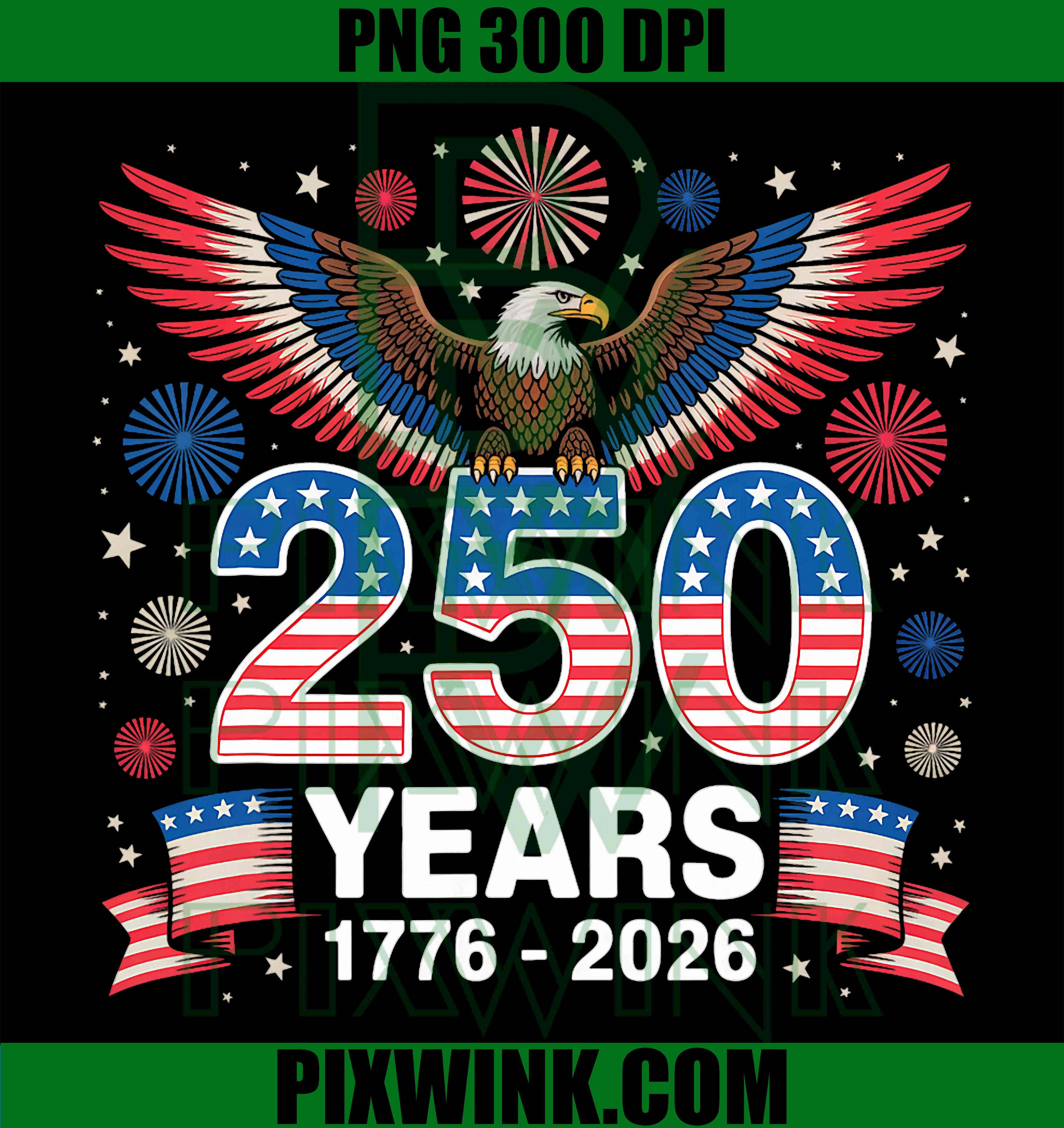 USA 250th Anniversary PNG, Patriotic Eagle PNG 1776 2026 Design