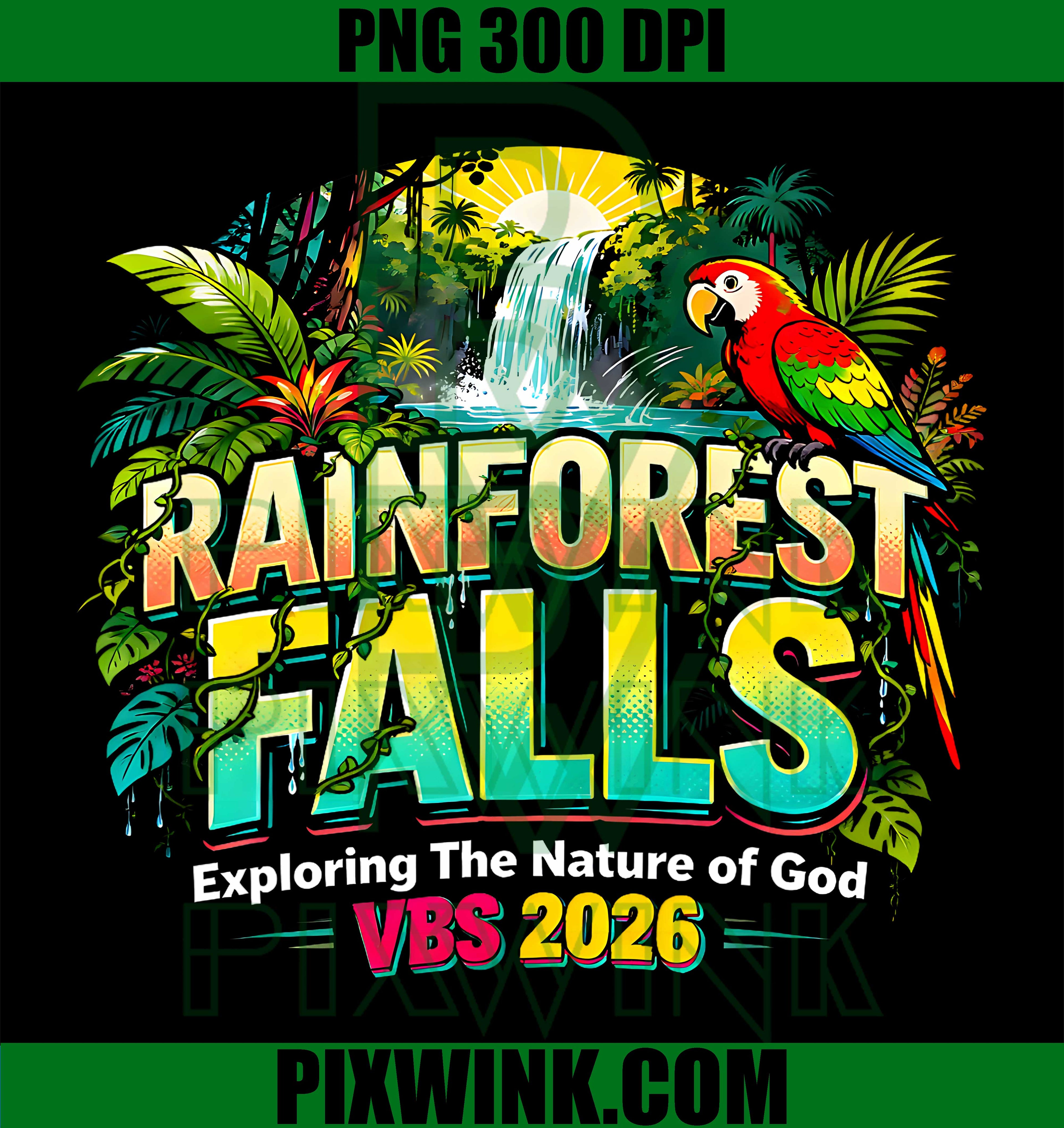 Rainforest Falls VBS 2026 Exploring The Nature Of God PNG, Church PNG