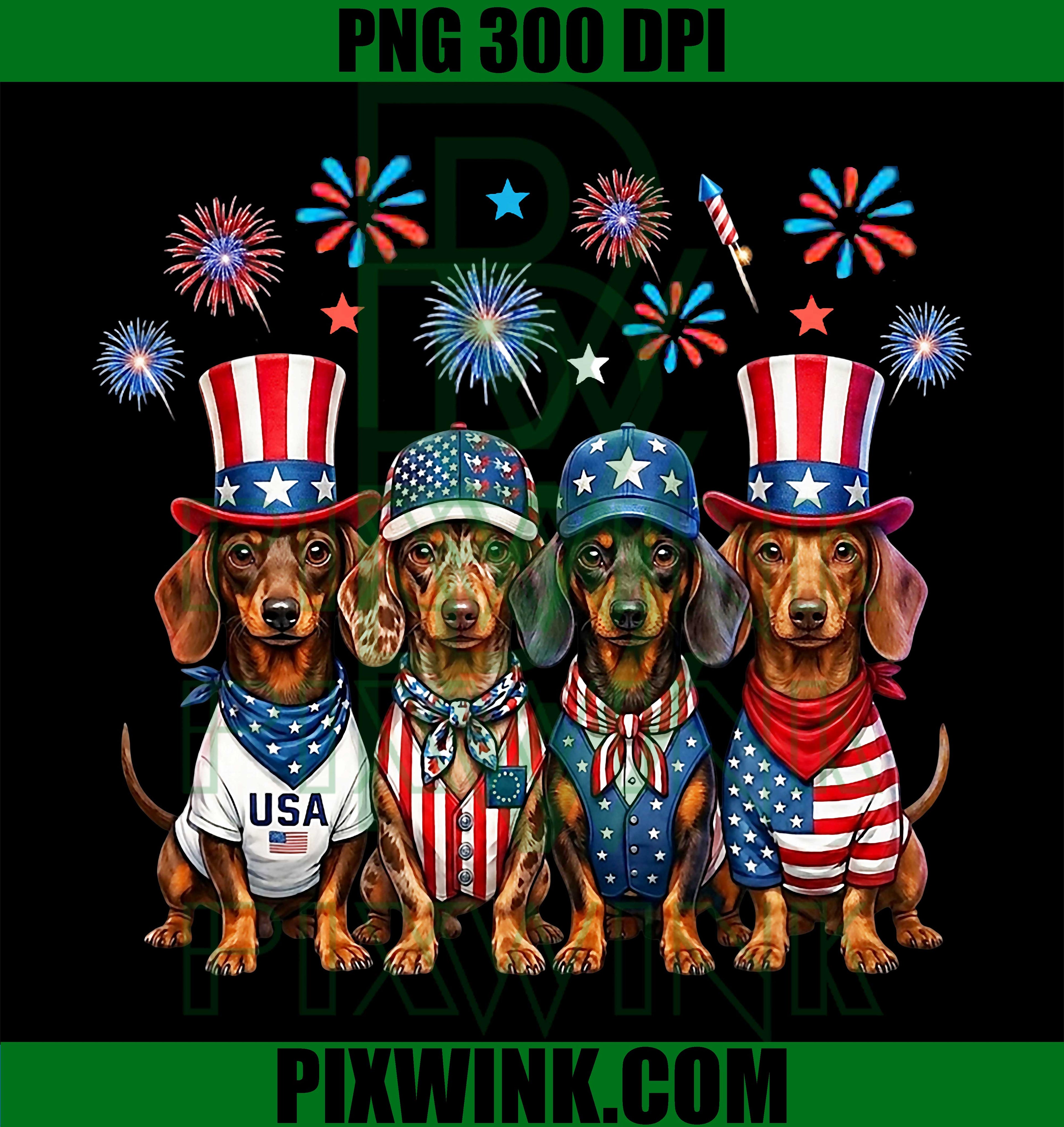 Dachshund 4th Of July Patriotic Funny Dog PNG