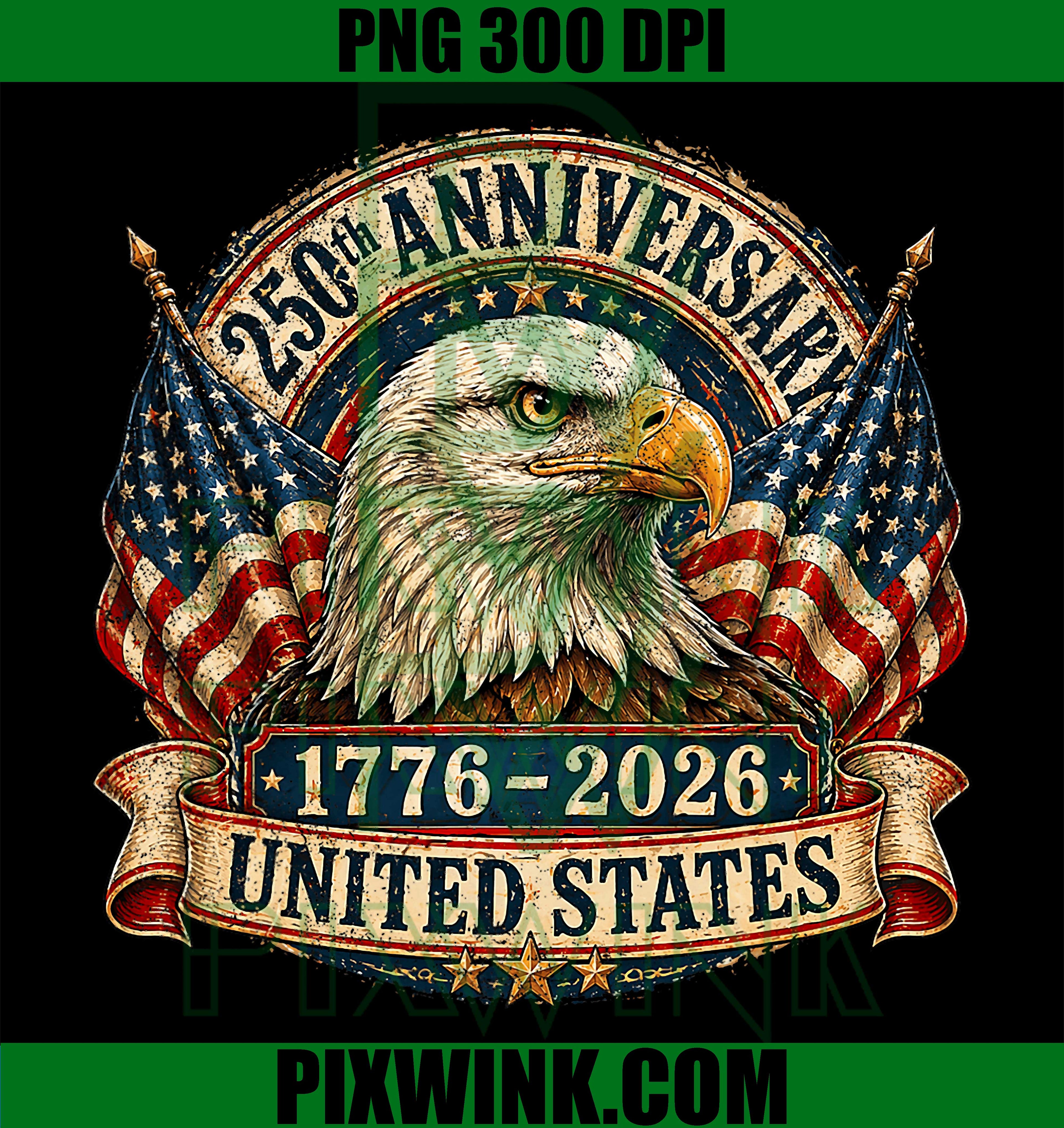 USA 250th Anniversary PNG, Eagle Patriotic PNG 4th Of July Design