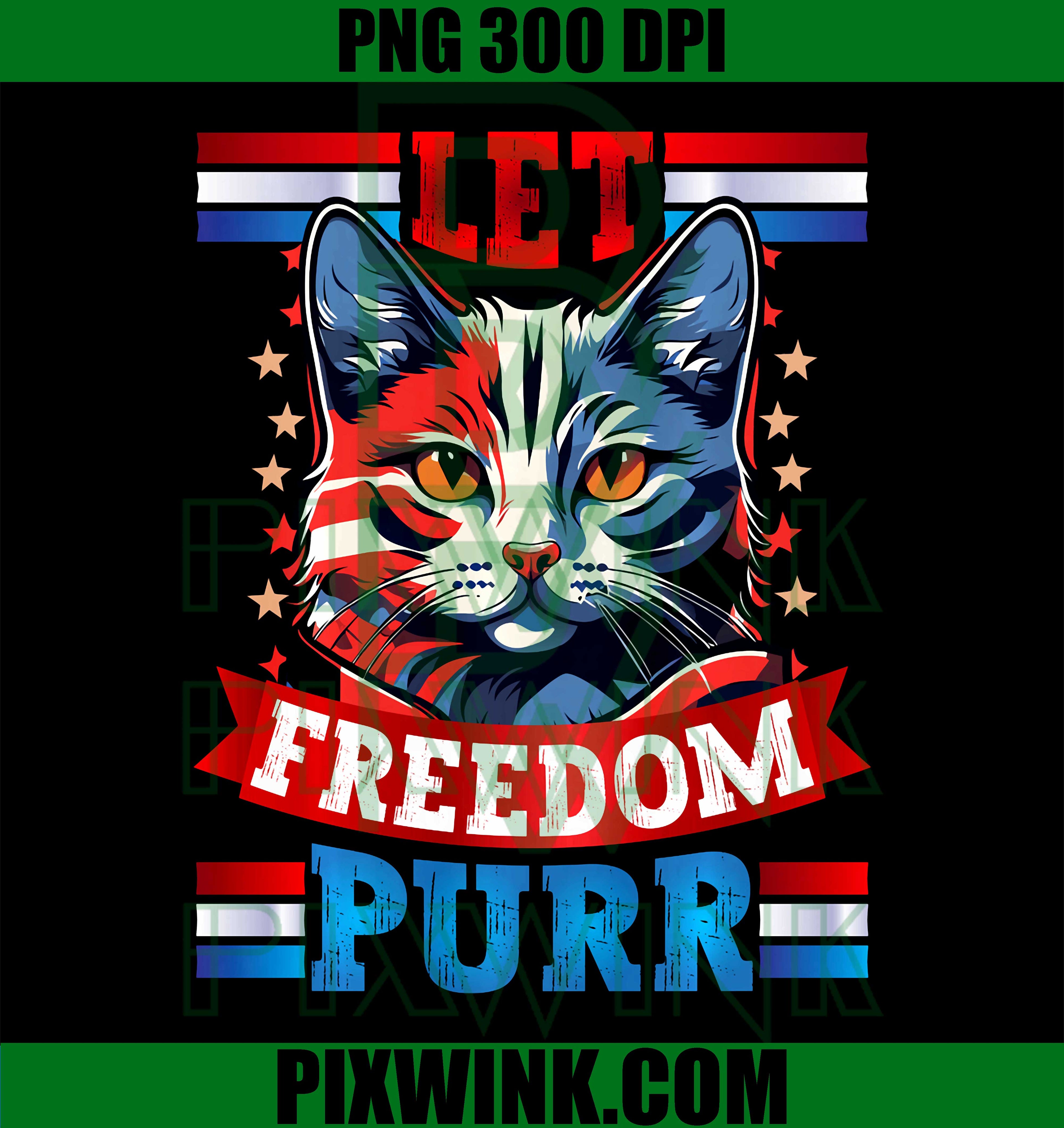 USA 4th Of July Party PNG, American Flag Cat PNG