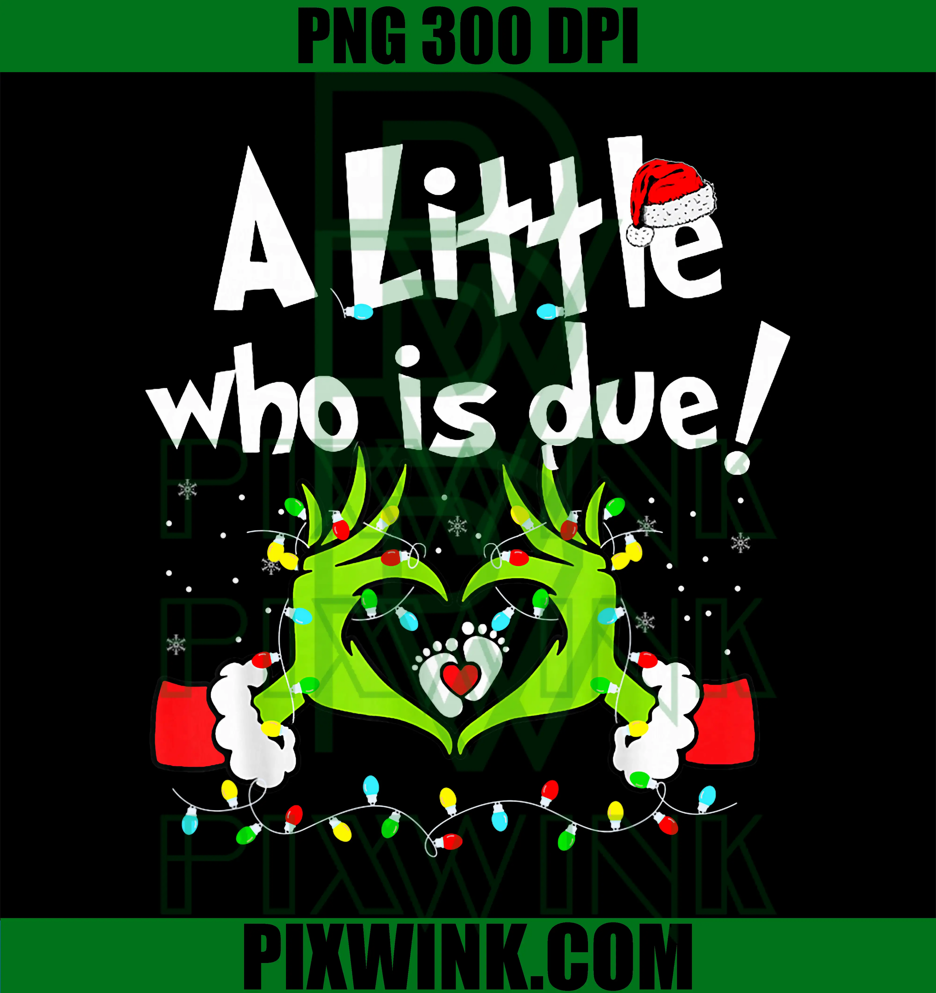 A Little Who is Due Christmas Pregnancy Announcement PNG