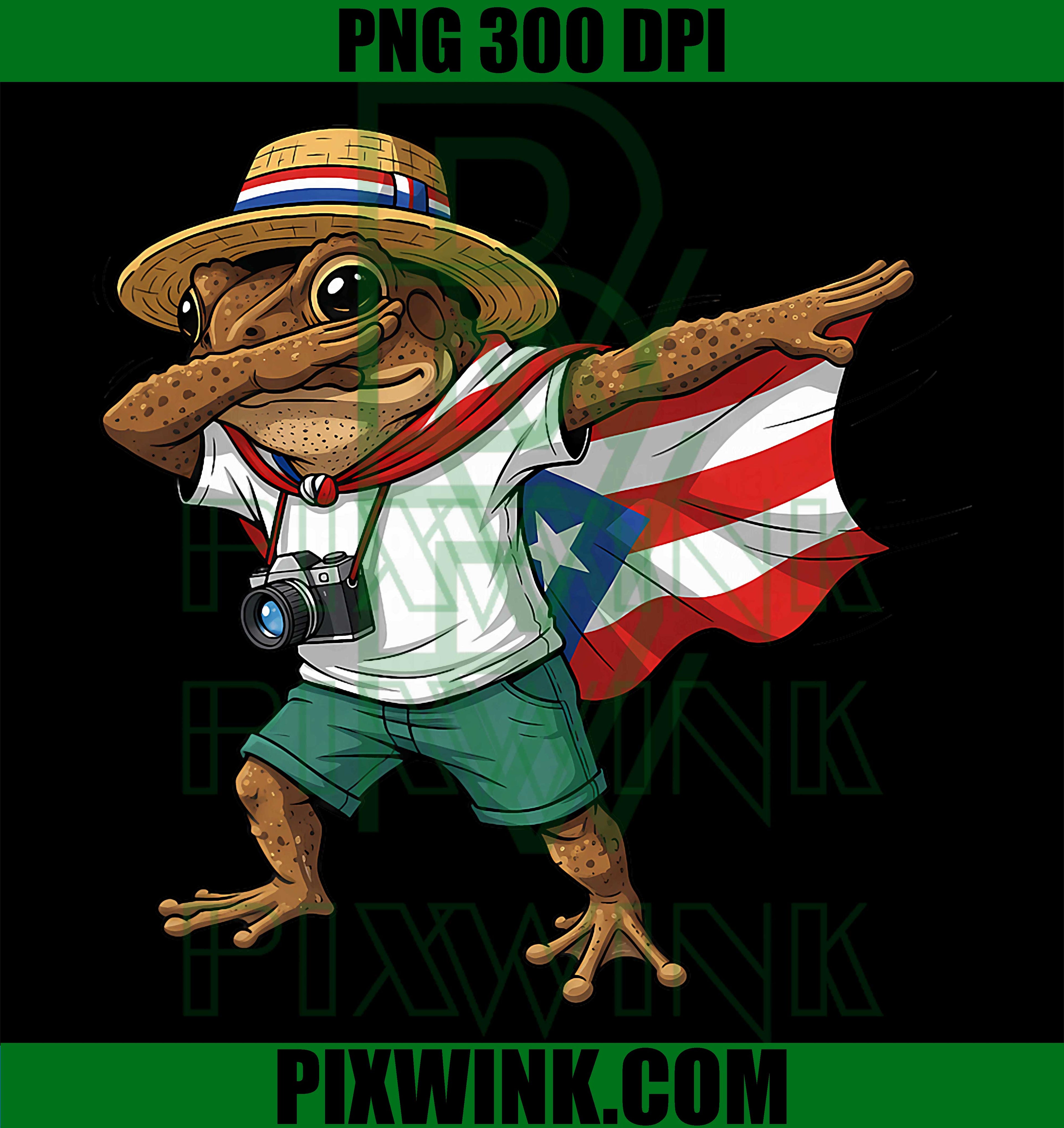 Coqui Frog Puerto Rico PNG, Taino Boricua PNG, Puerto Rican Flag Art PNG