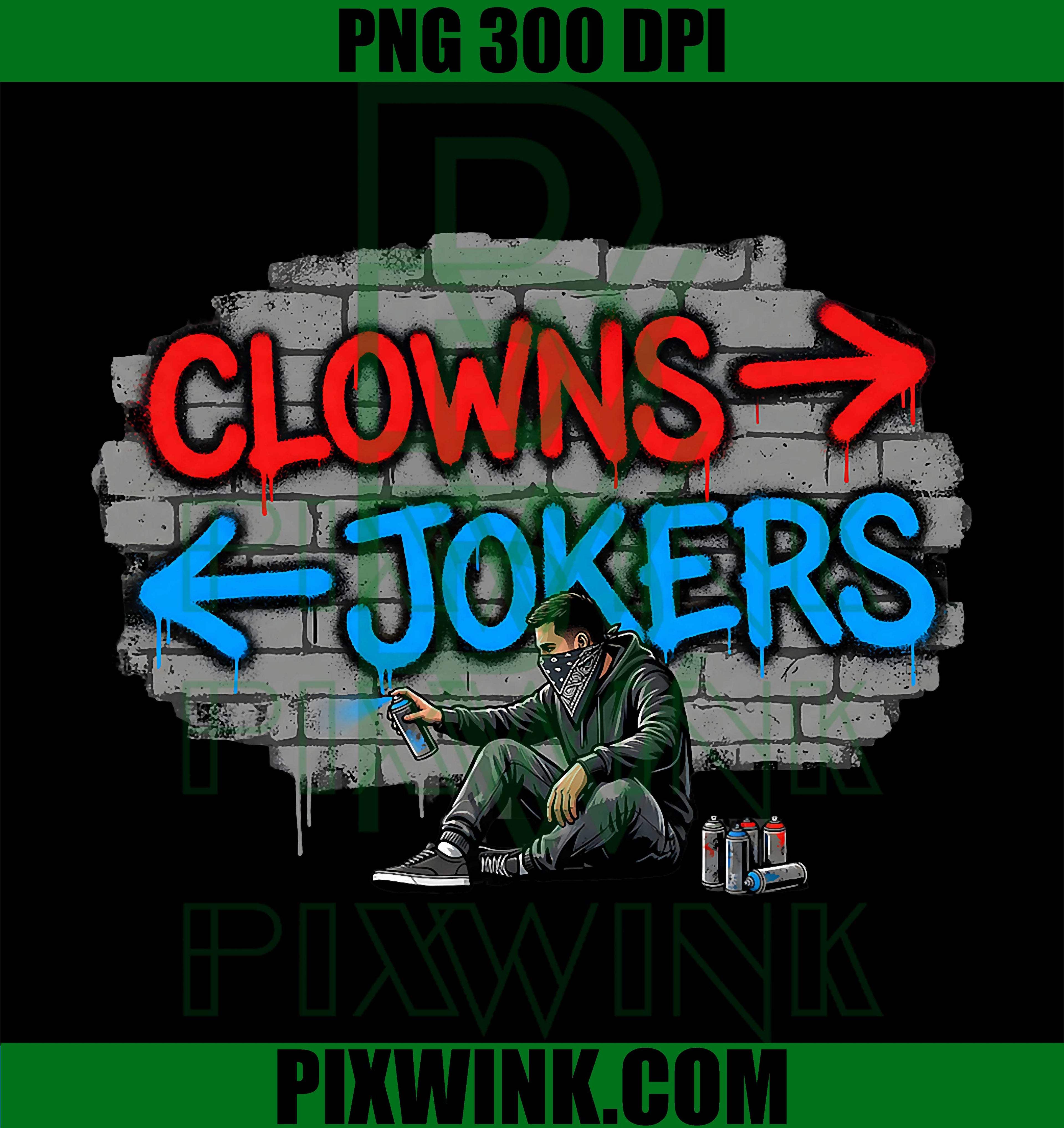 Clowns and Jokers Graffiti PNG, Street Art Quote Meme Design PNG
