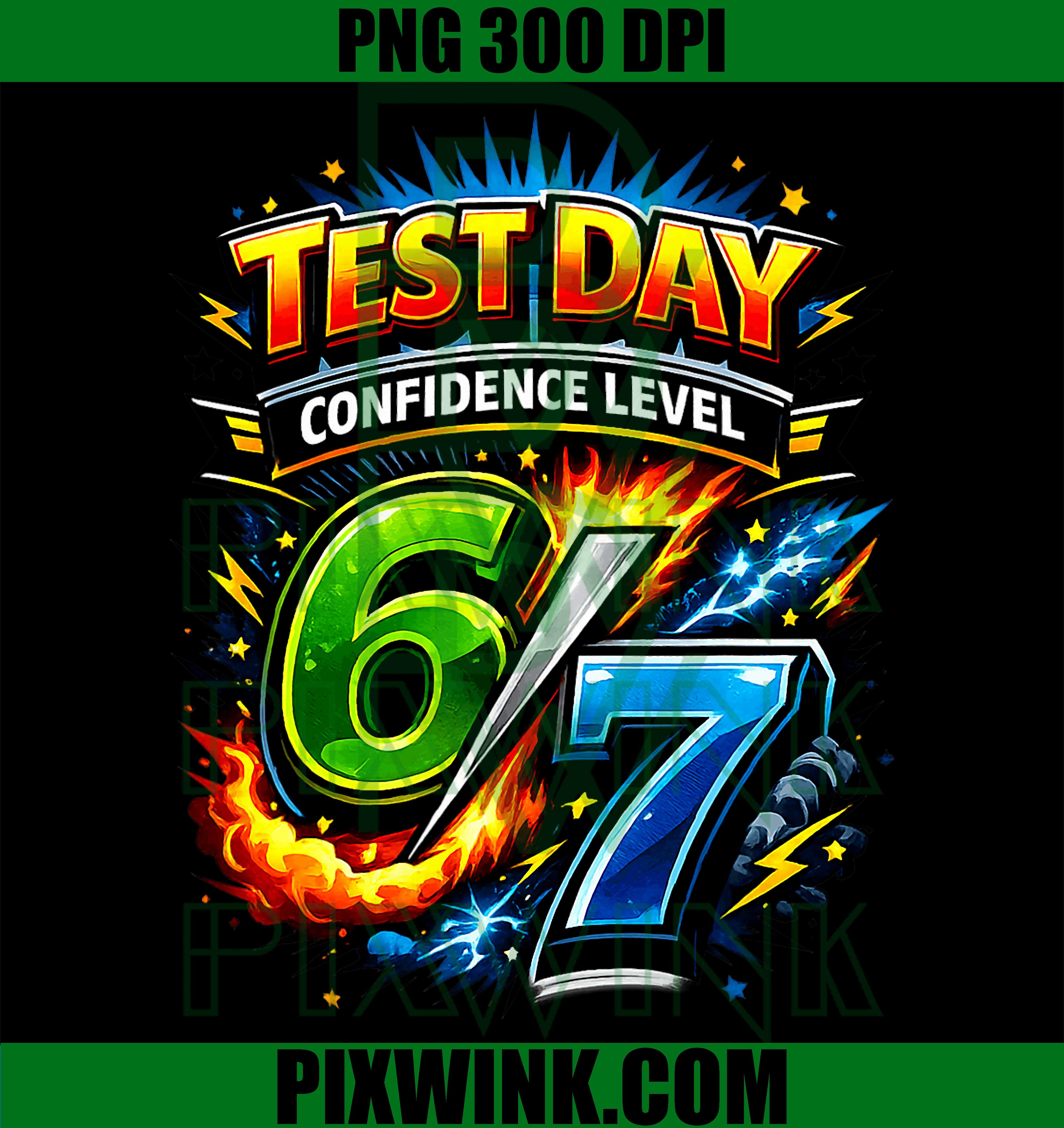 Test Day 67 Meme PNG, Six Seven Confidence Meme PNG, Funny Kids School PNG