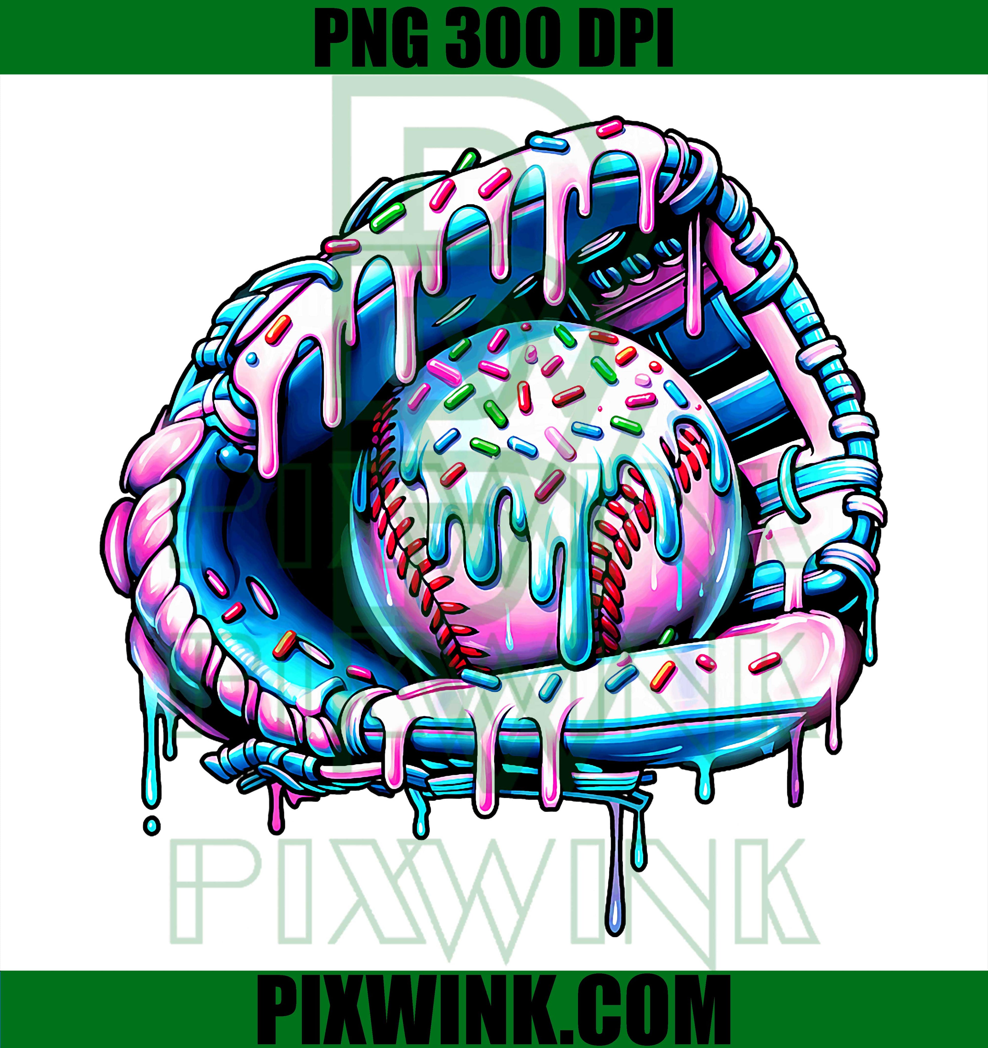 Ice Cream Baseball Drip PNG, Baseball Kid Dripping Ice Cream PNG Design