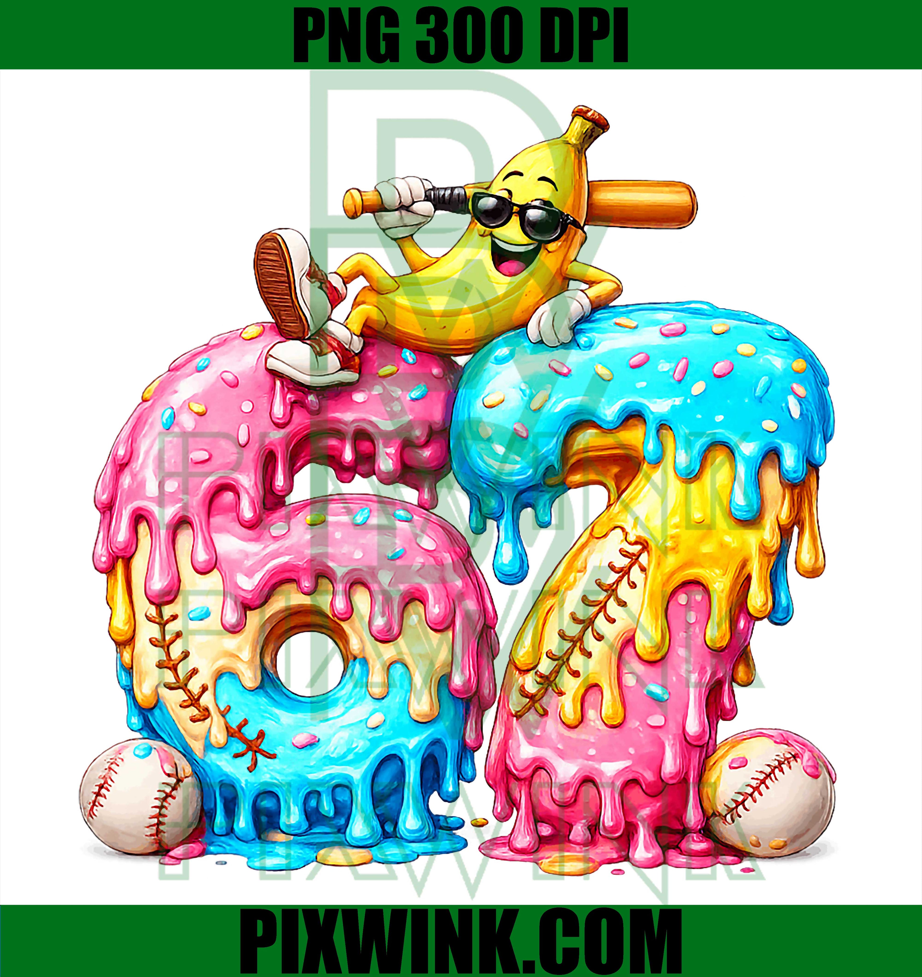 67 Baseball Ice Cream Drip PNG, Funny Brainrot Kids PNG