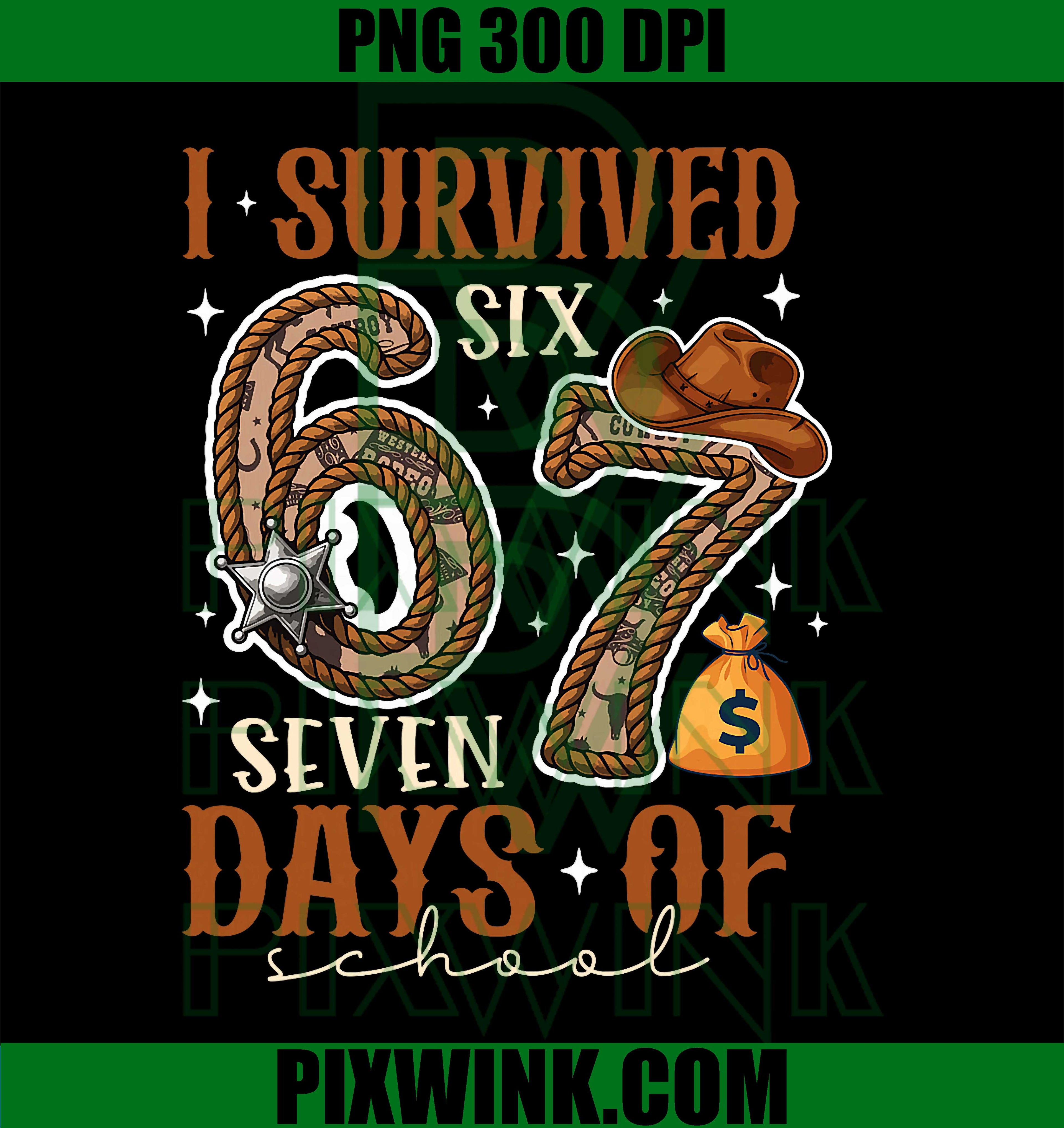 I Survived 67 Days of School, Cowboy Western Rodeo PNG