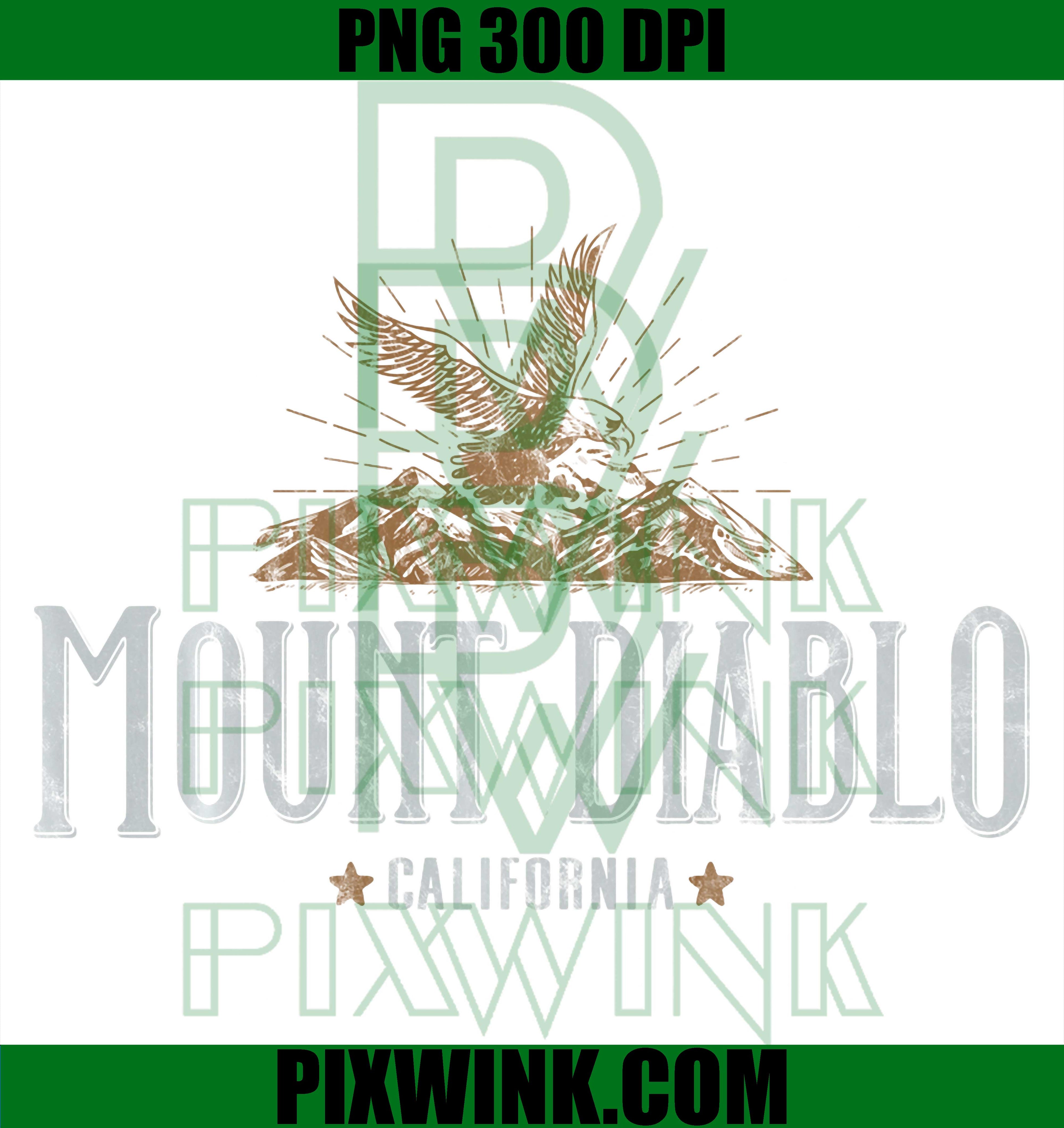 Mount Diablo California PNG, Mountains Hiking Eagle Vintage PNG