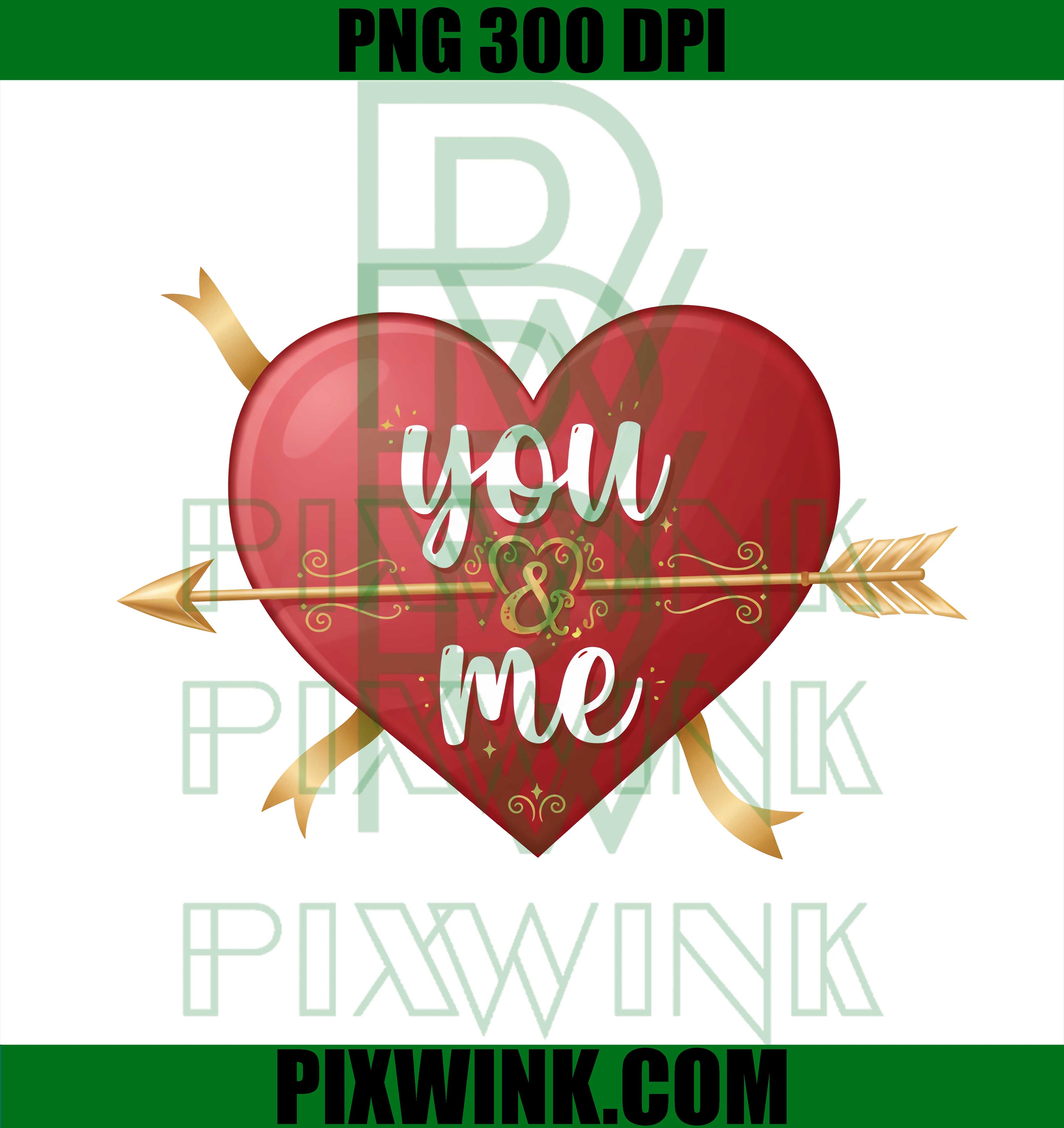 Valentine Heart You and Me PNG, Red Love Arrow PNG