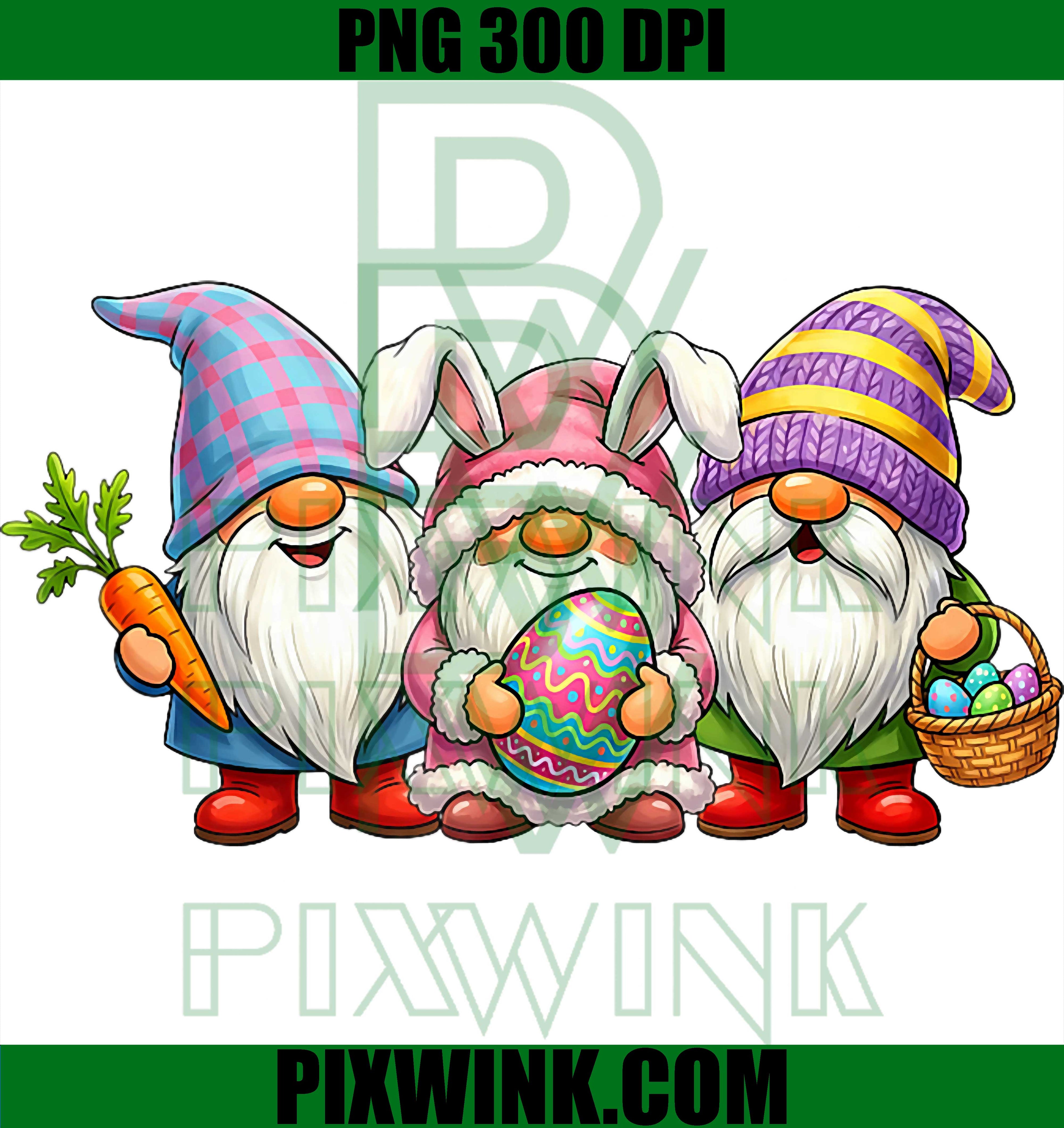 Easter Gnome PNG, Egg Hunt Family PNG, Happy Easter Day PNG