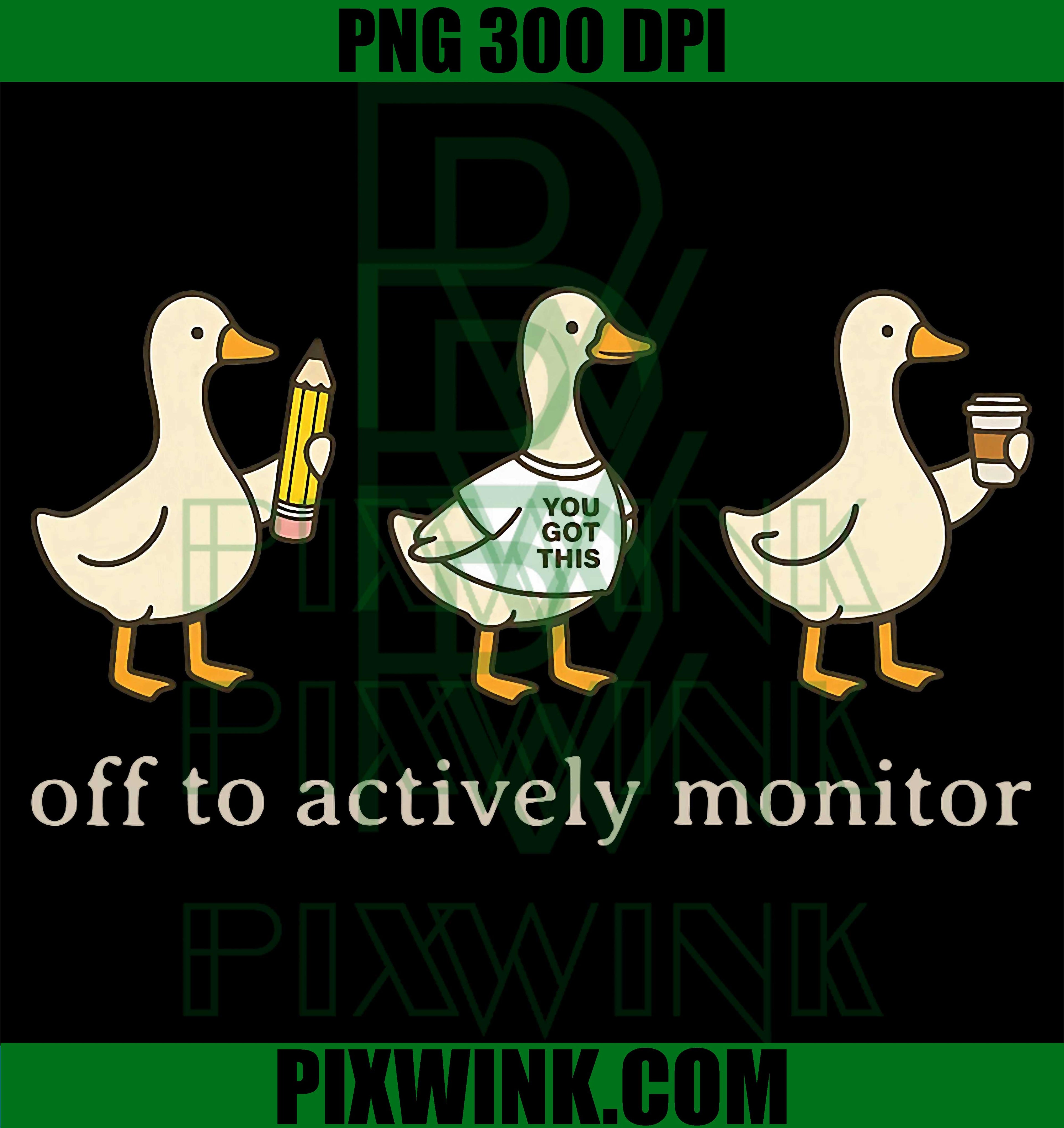Testing Goose PNG, Teacher Monitor PNG, Funny School PNG