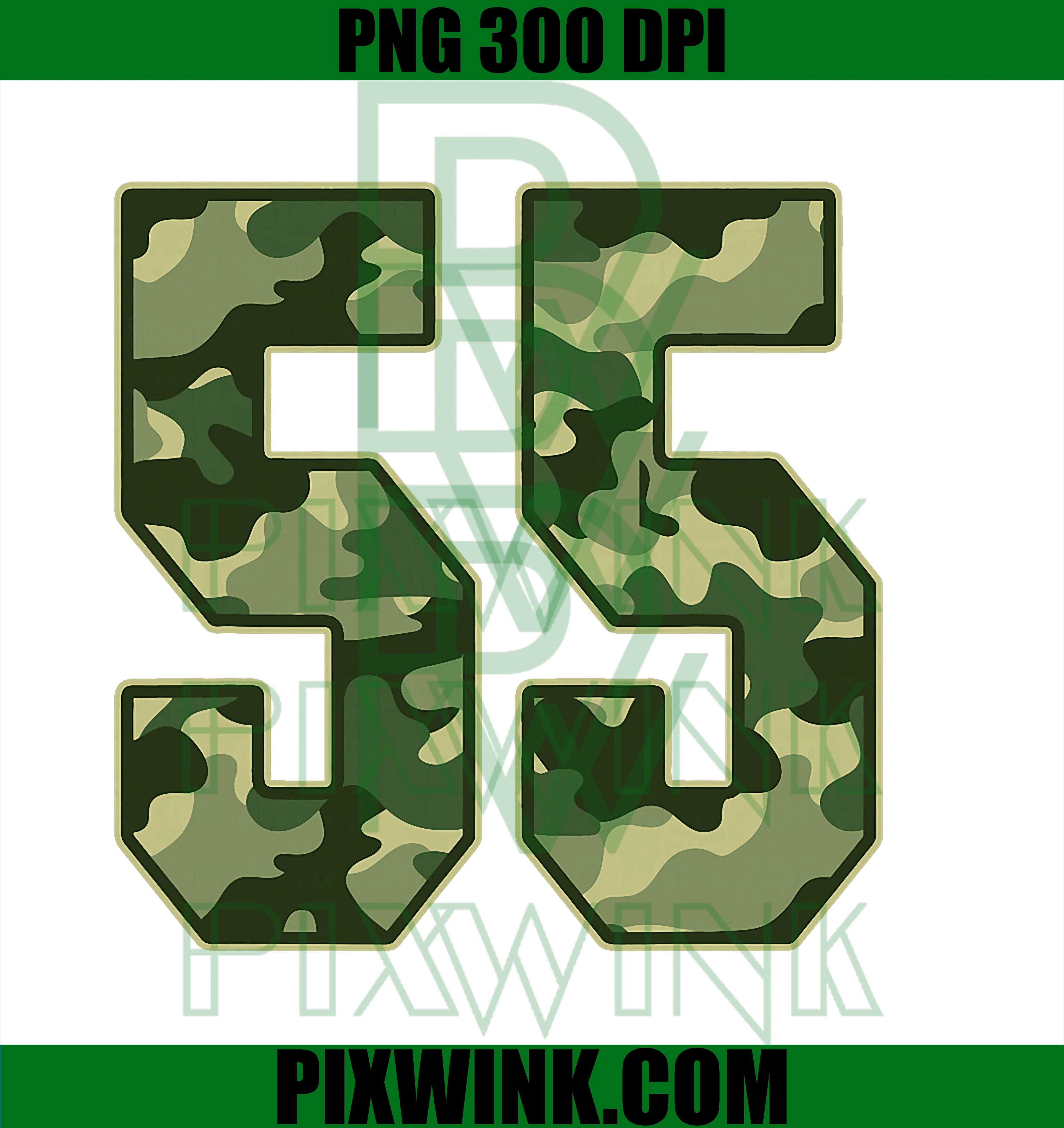 Camo 55, Jersey Number 55 Uniform Fan Favorite Player PNG