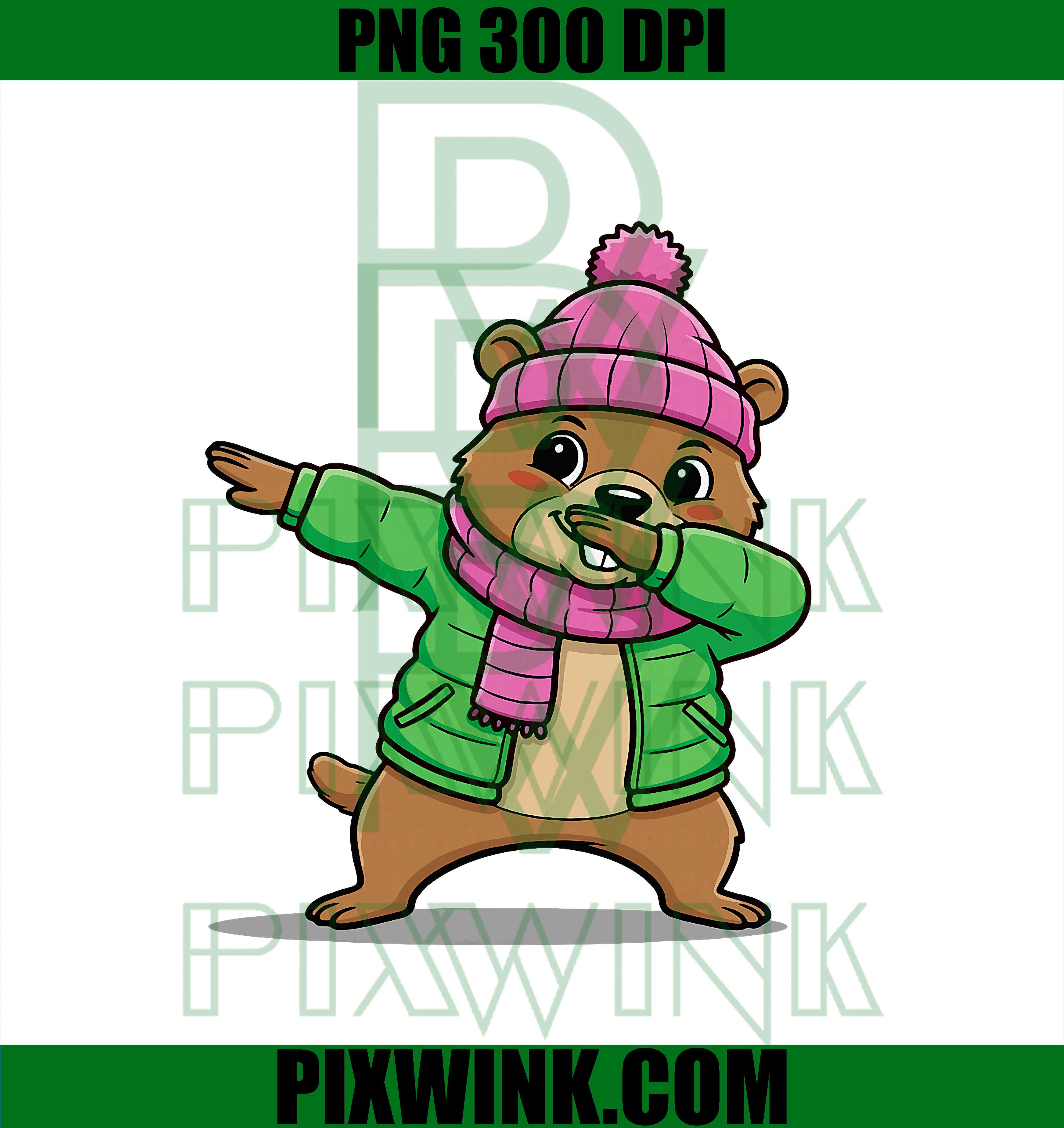 Dabbing Groundhog Shadow PNG, Funny February 2 Groundhog Day PNG