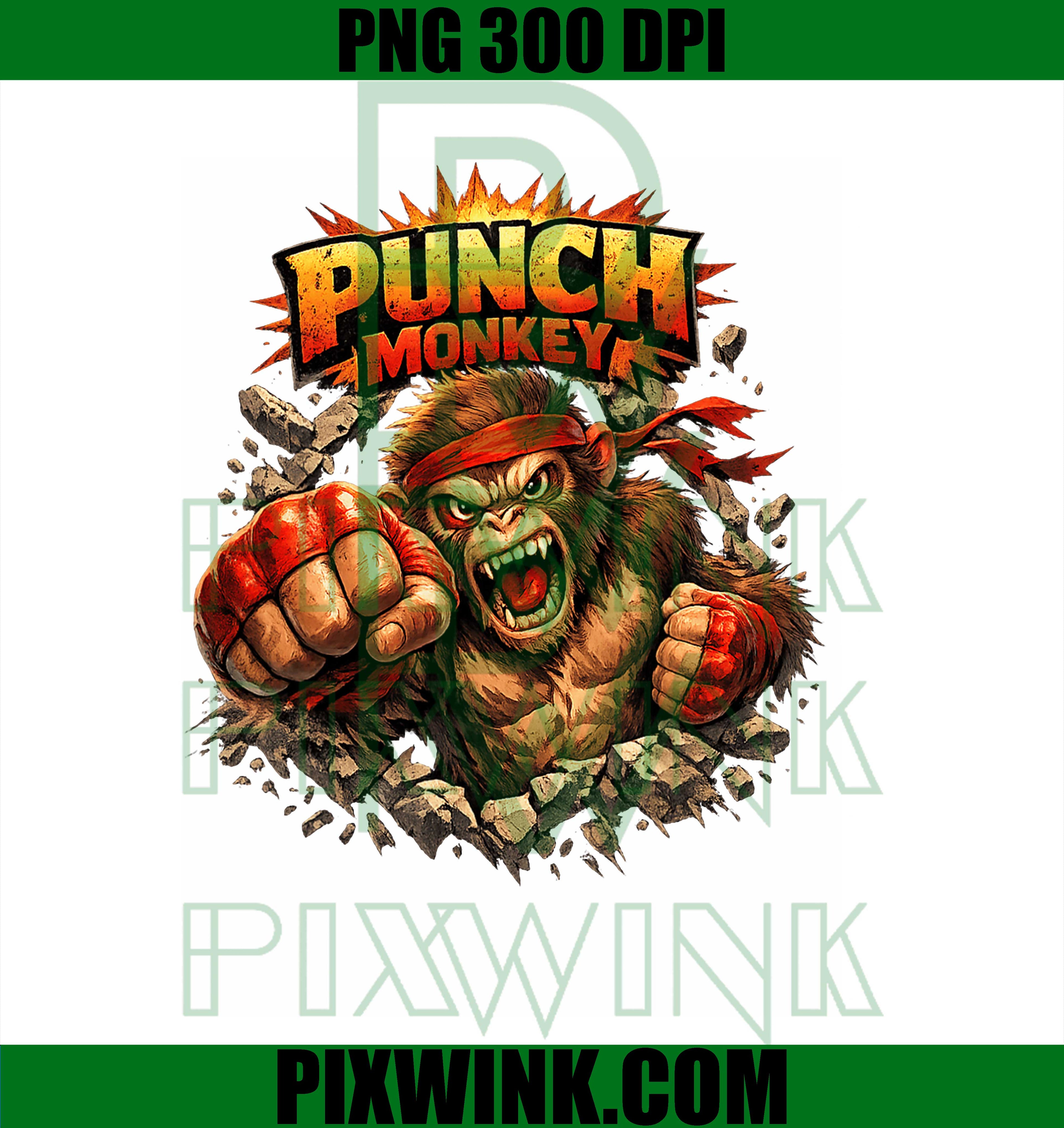 Punch Monkey Fighter PNG, Aggressive Monkey Design PNG, Funny Monkey Graphic PNG