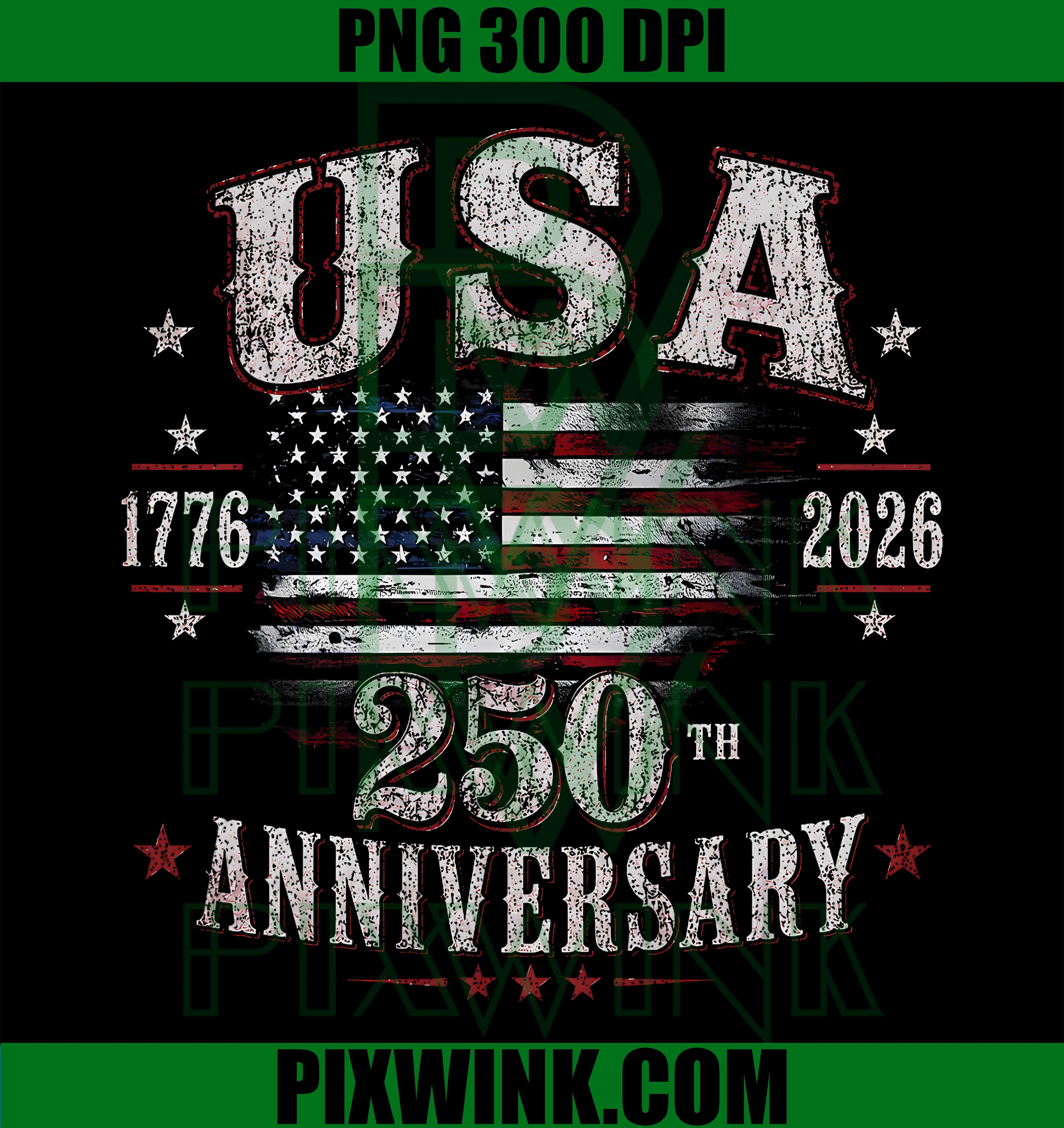 4th of July America Patriotic PNG, USA 250th Anniversary Flag PNG