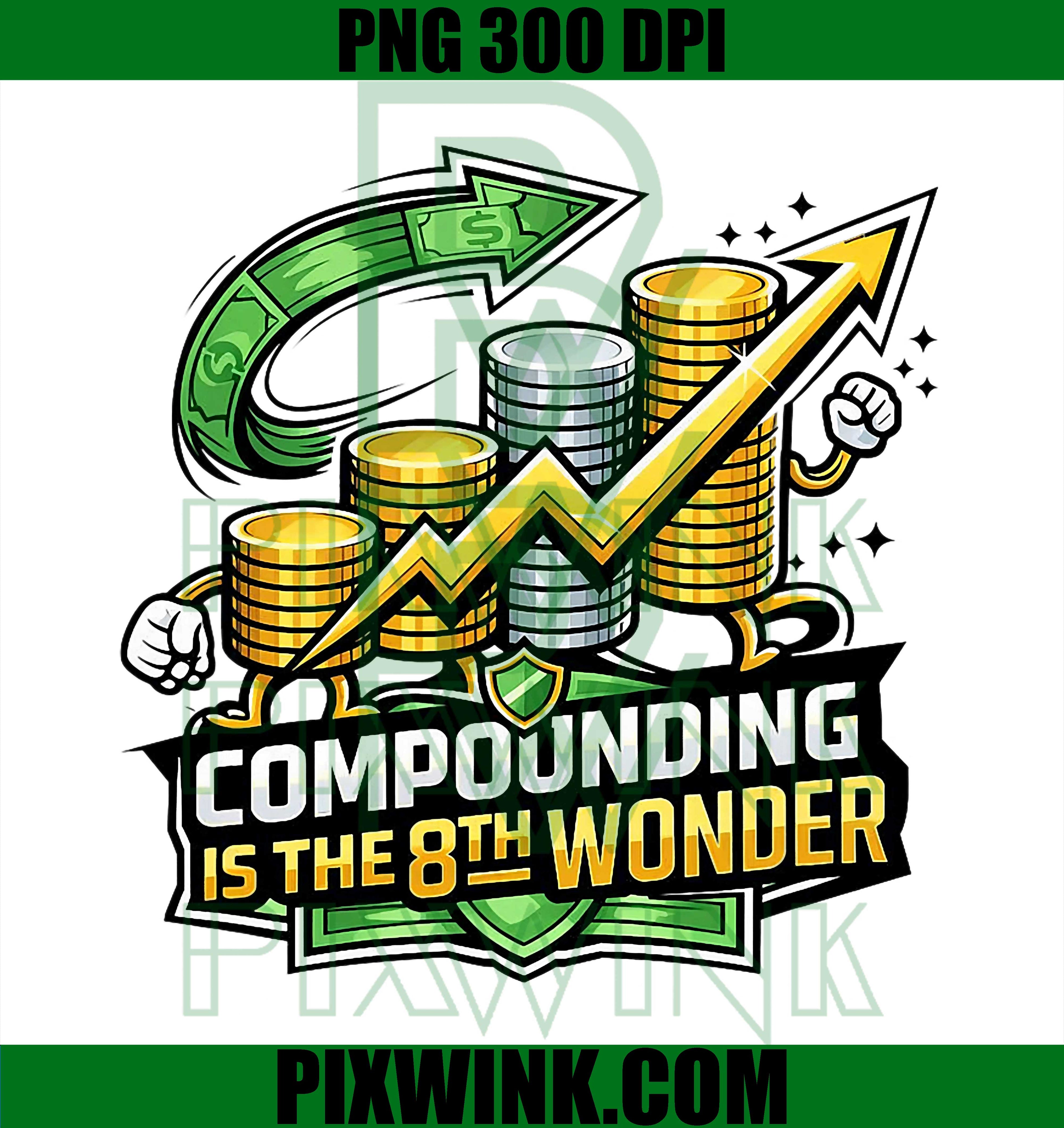 8th Wonder PNG, Compounding Interest PNG, Stock Market Chart Art PNG