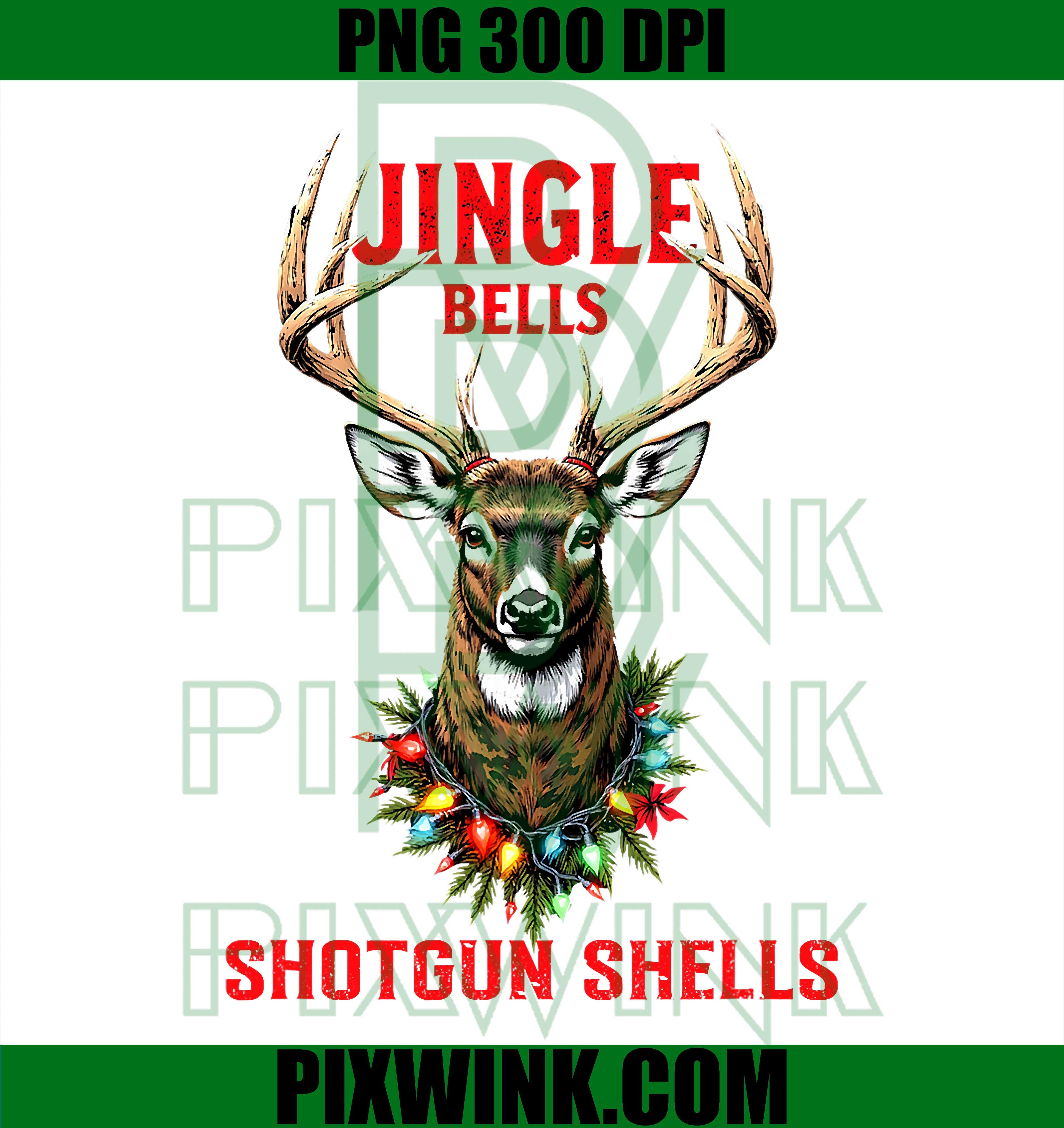 Christmas Deer Hunting Dashing Through Snow Jingle Bells PNG