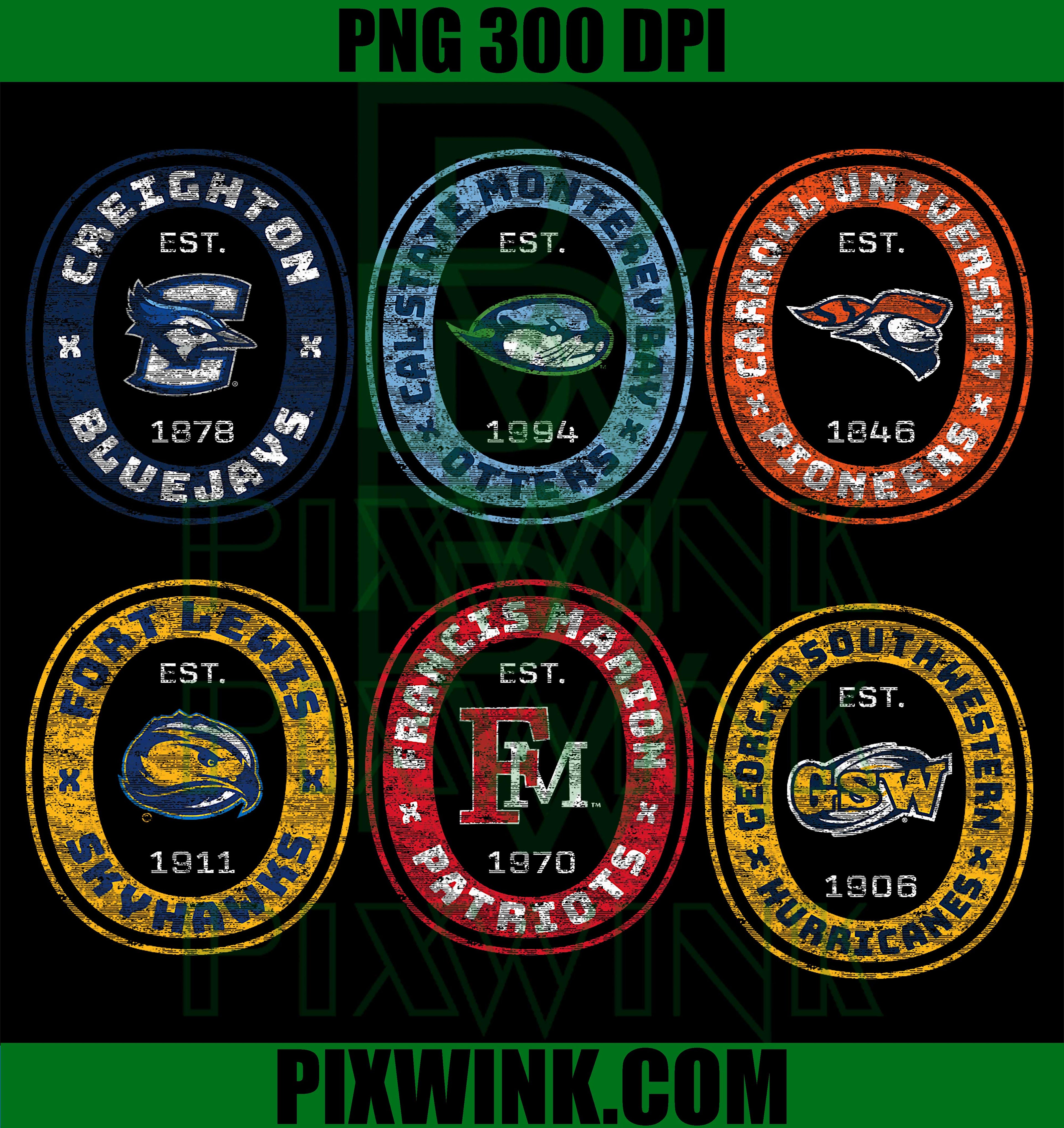 College Mascot Bundle PNG, Vintage School Logo PNG, University Team PNG