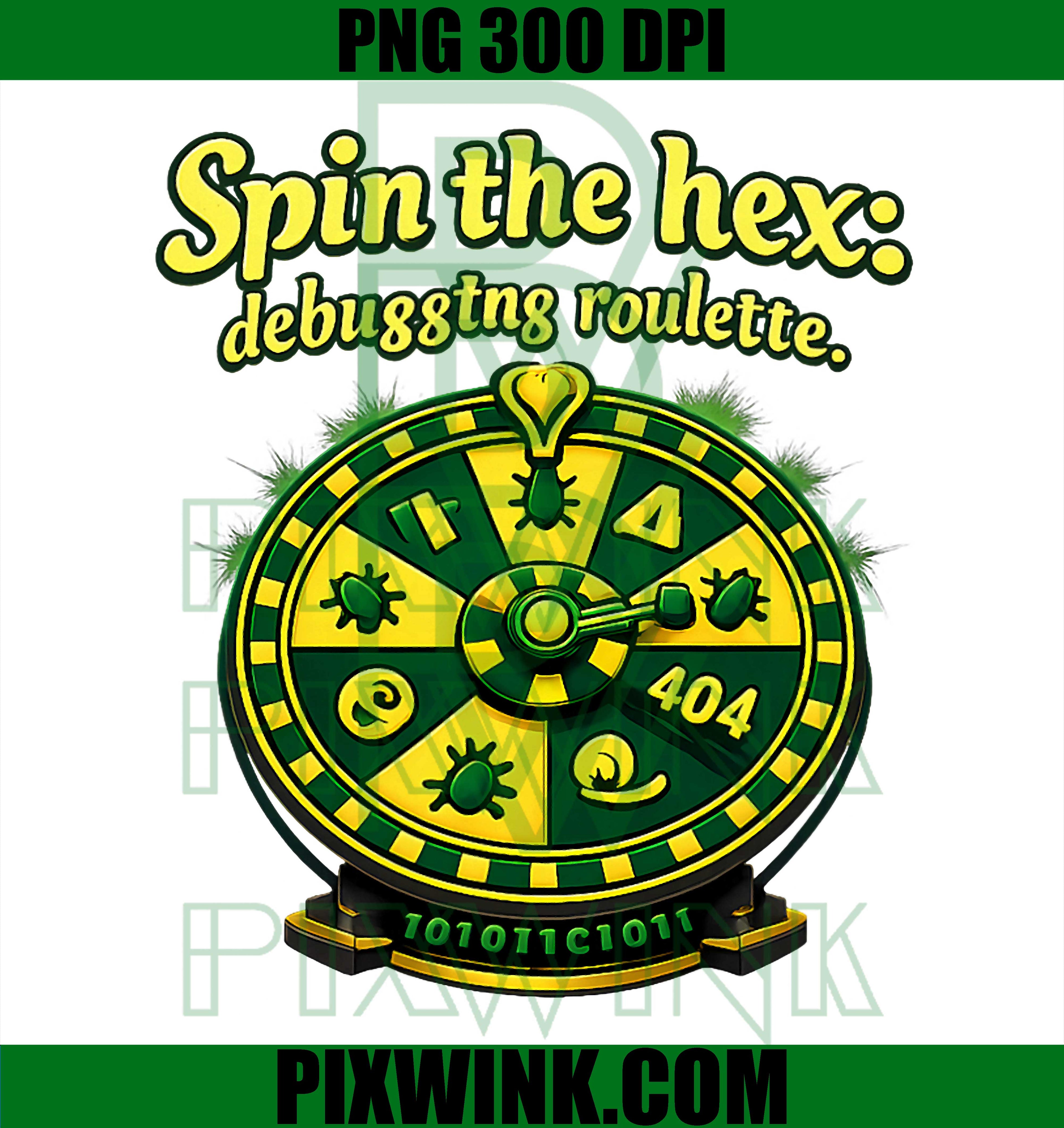 Spin The Hex Debugging Roulette PNG, Programmer Humor Code PNG
