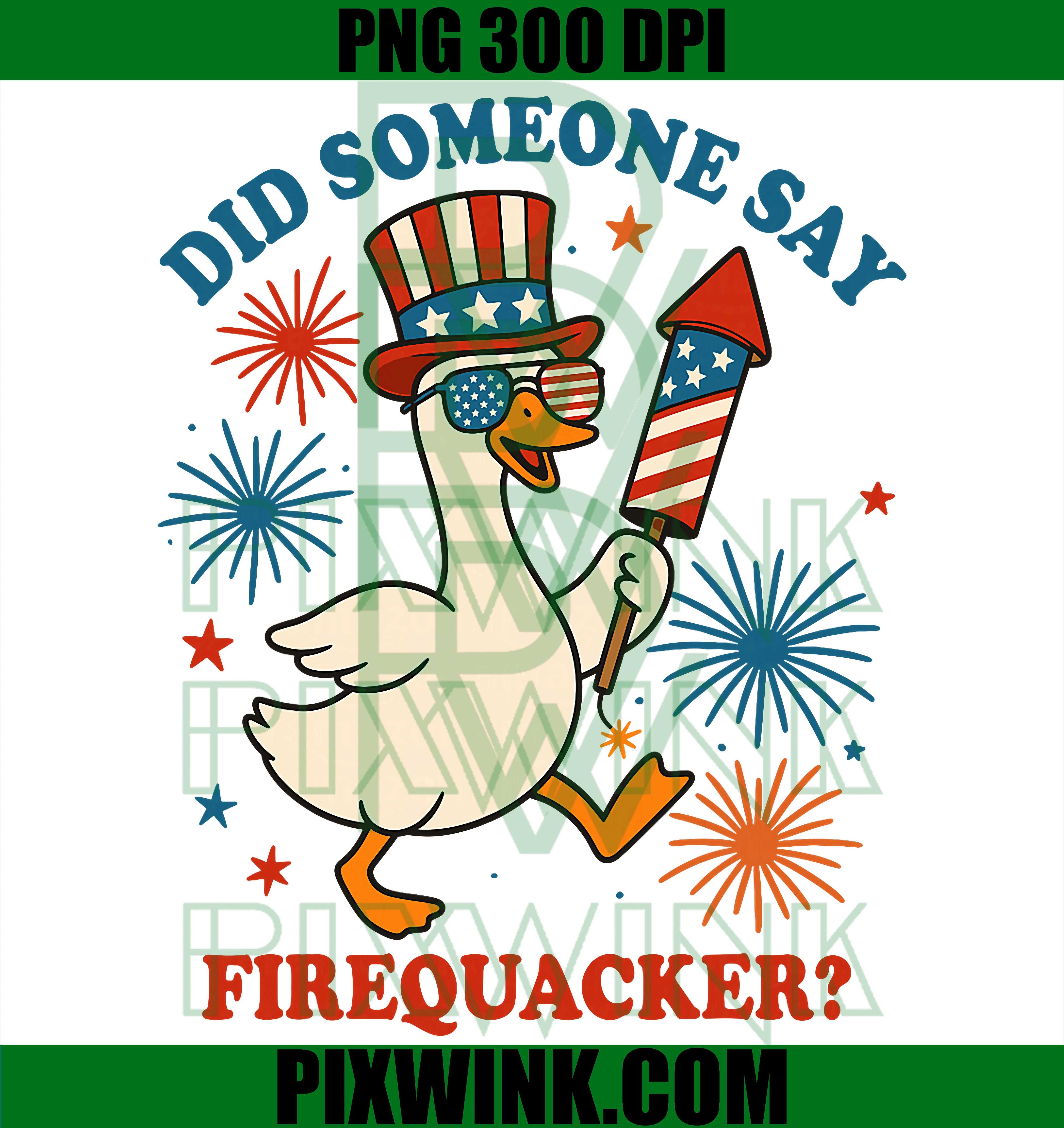 Did Someone Say Firequacker Funny Goose PNG, 4th Of July Kids PNG