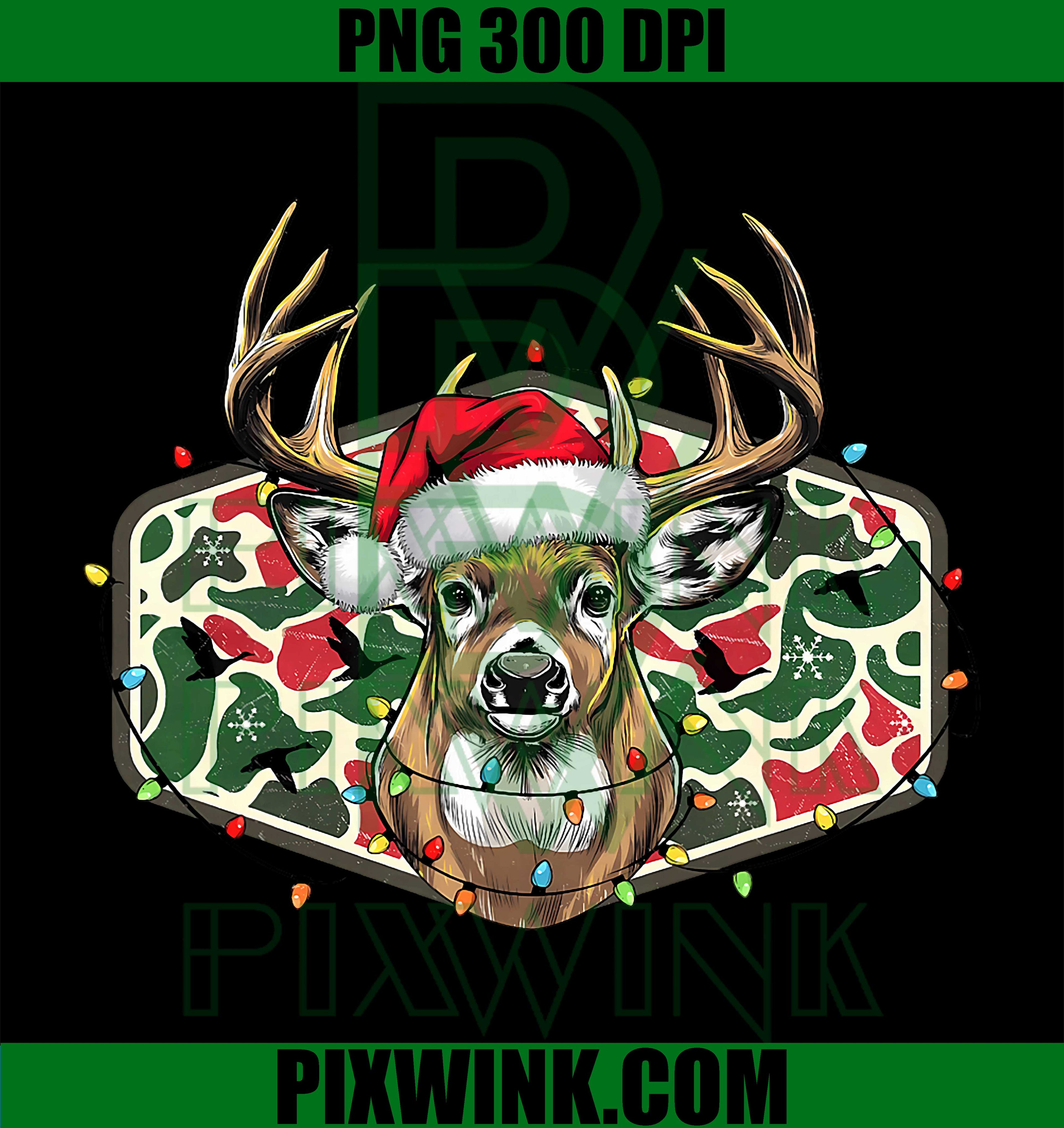 Christmas Deer Hunting Camo Merry Xmas Holiday Dad Father PNG