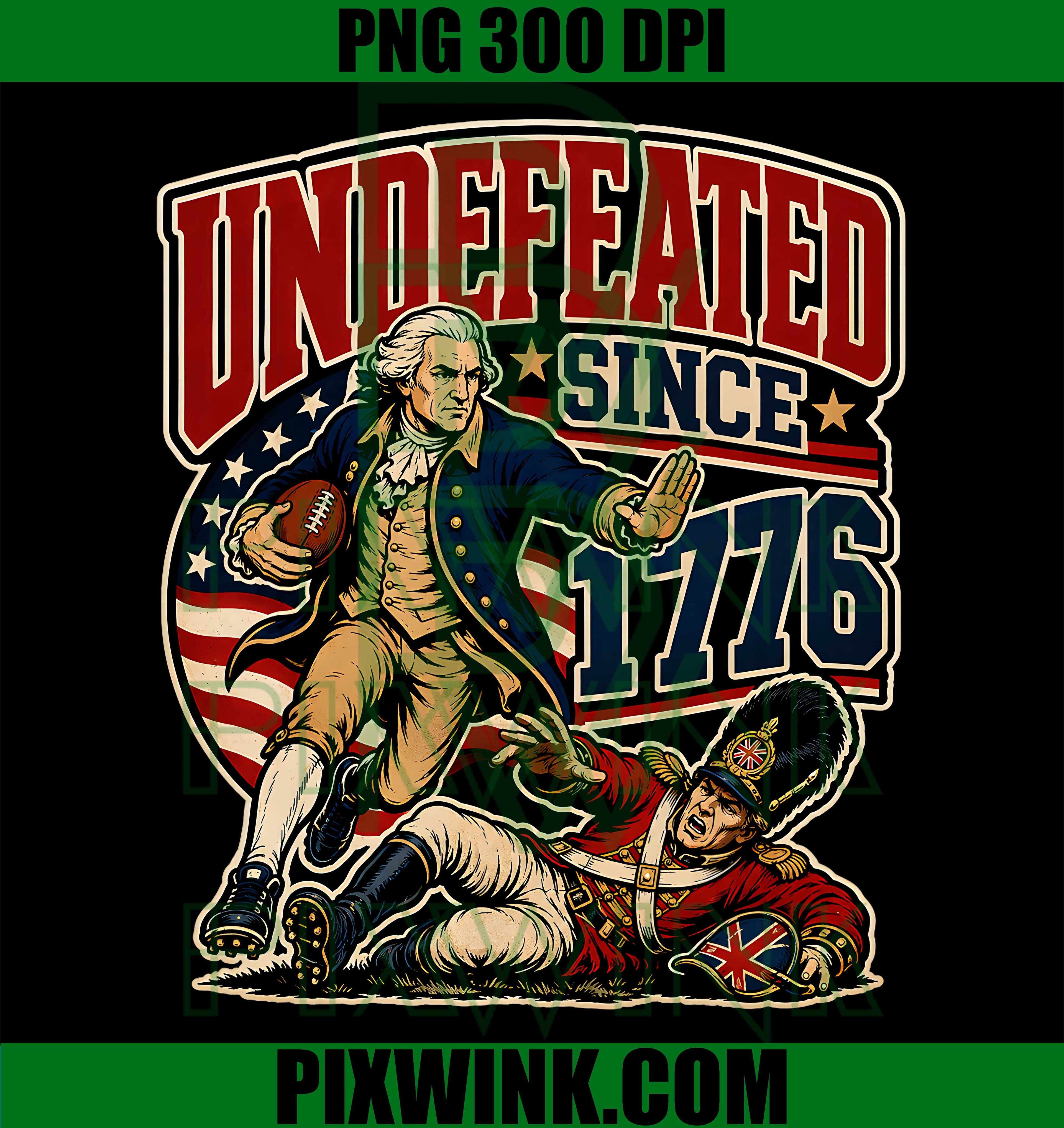 Undefeated Football PNG, America 250th PNG, 4th Of July PNG