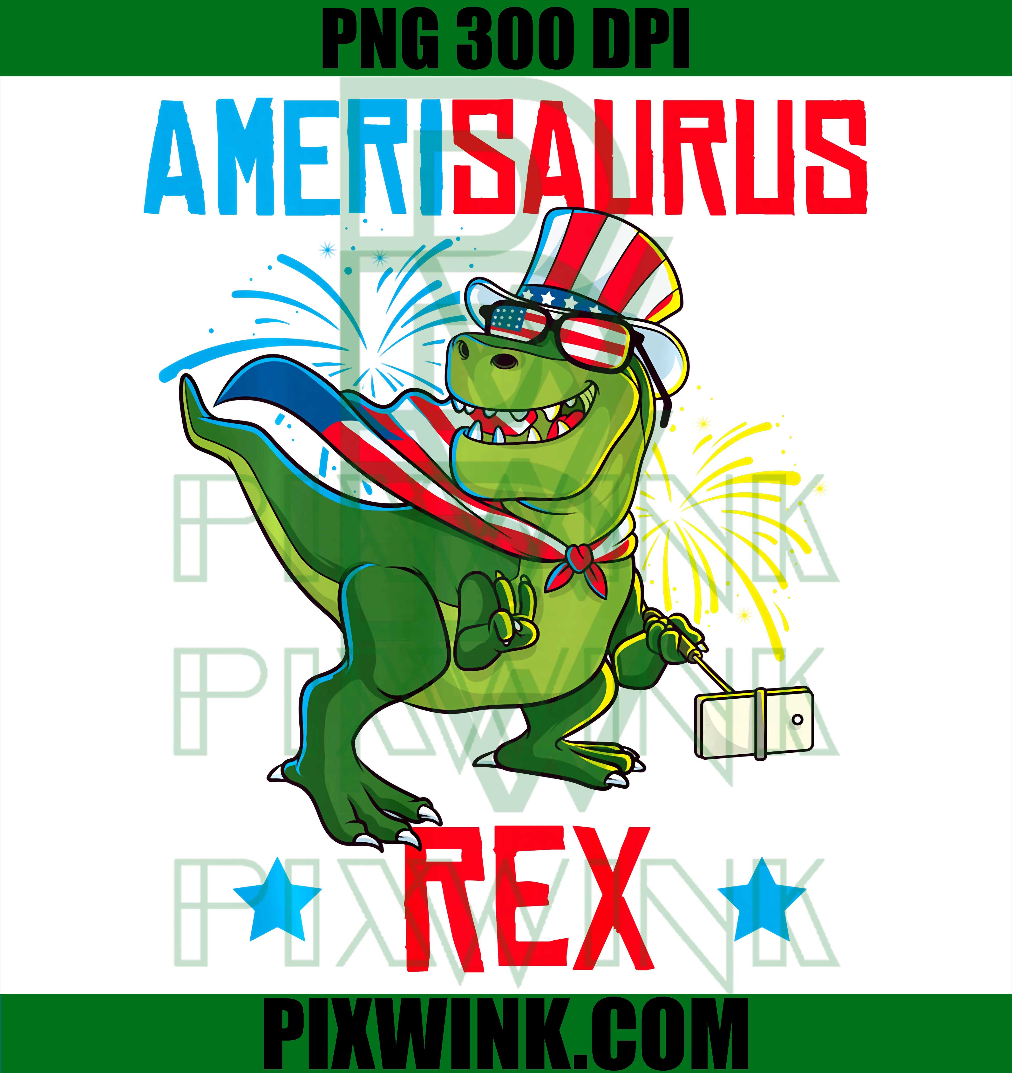 Dinosaur 4th Of July Kids Boys Men PNG, Amerisaurus T Rex Graphic PNG