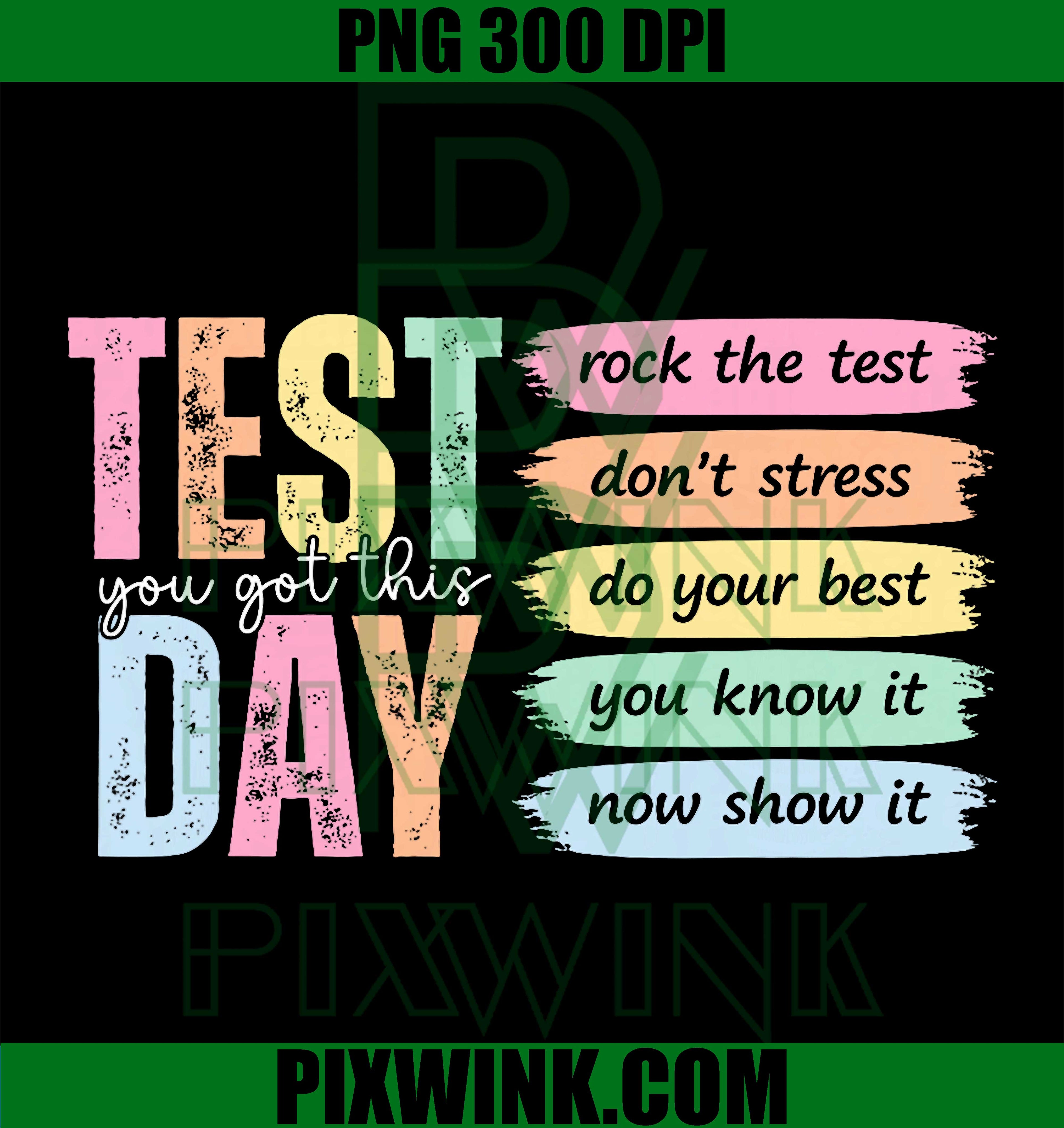 You Got This Rock The Test PNG, Test Day Teacher Kid Retro Design