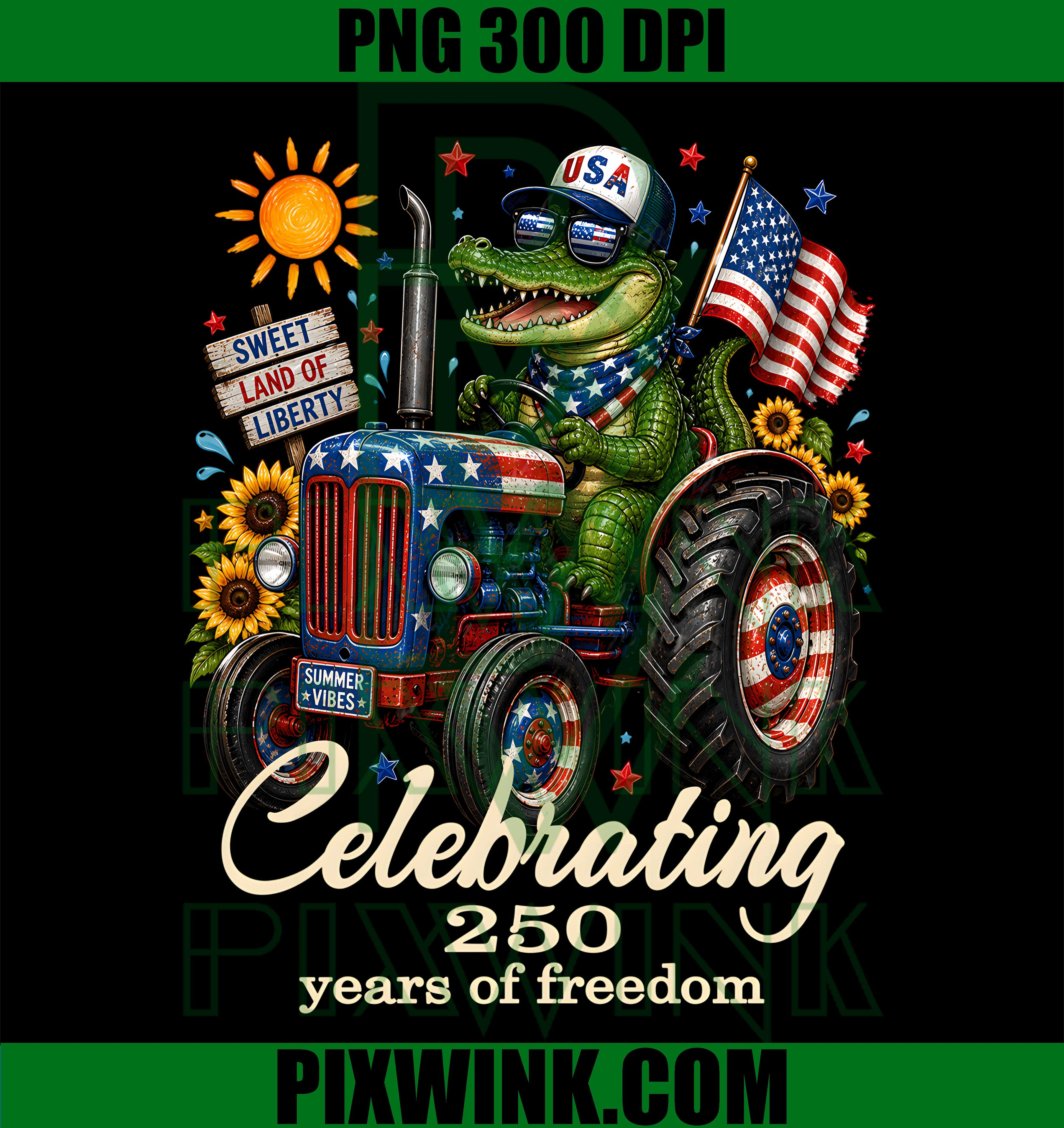 Alligator Tractor PNG, America 250th PNG, USA Celebrating Freedom PNG