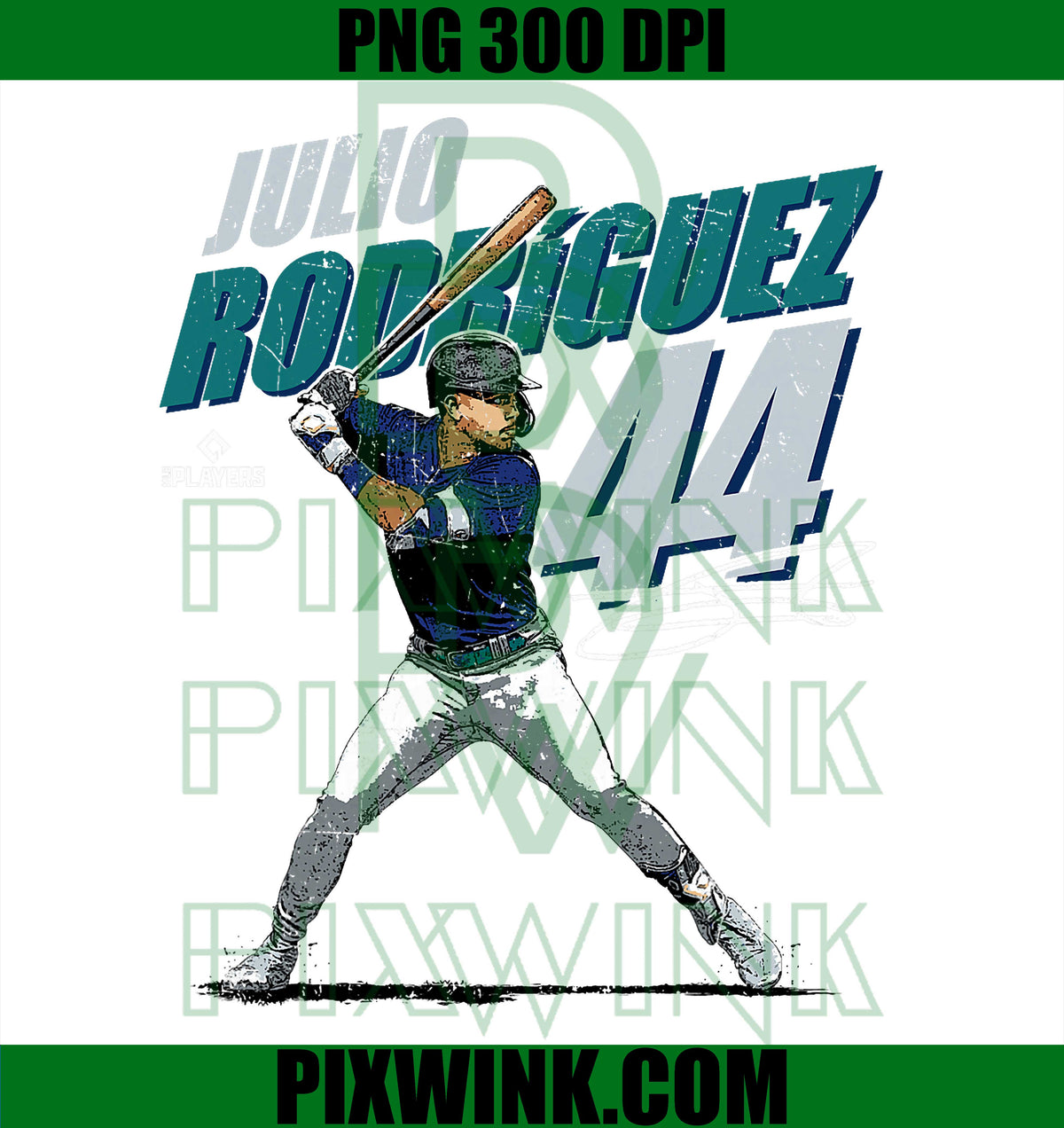 Julio Rodriguez Seattle Baseball, MLB Players MLBJROD3001 PNG Design